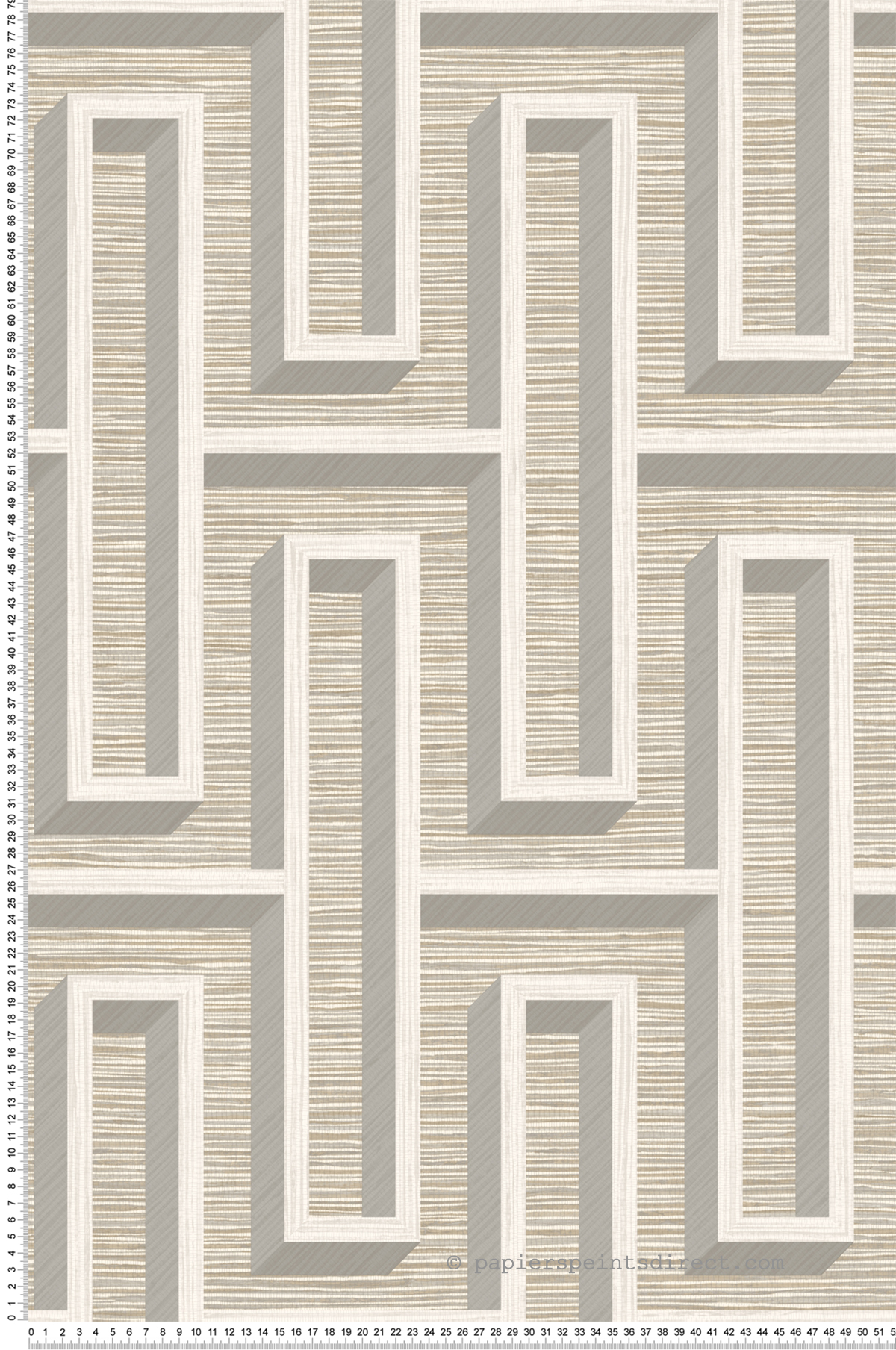 Papier peint Labyrinthe Paille Henley beige gris - Harry de Lutèce | Réf. LTC-DL26725