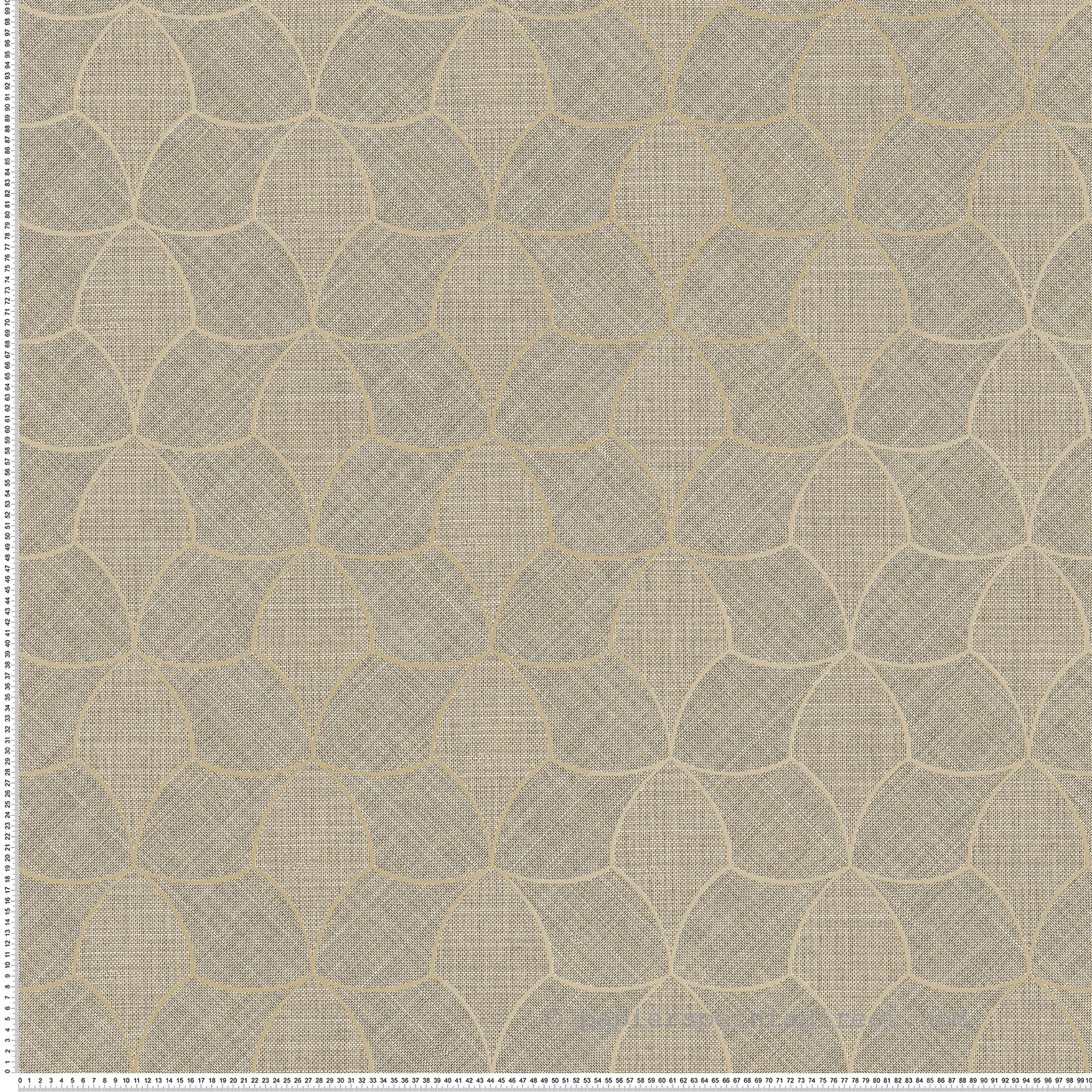 Papier peint Écailles Géométriques Tressana sépia doré - Tressora de Casamance | Réf. CAS-76943568