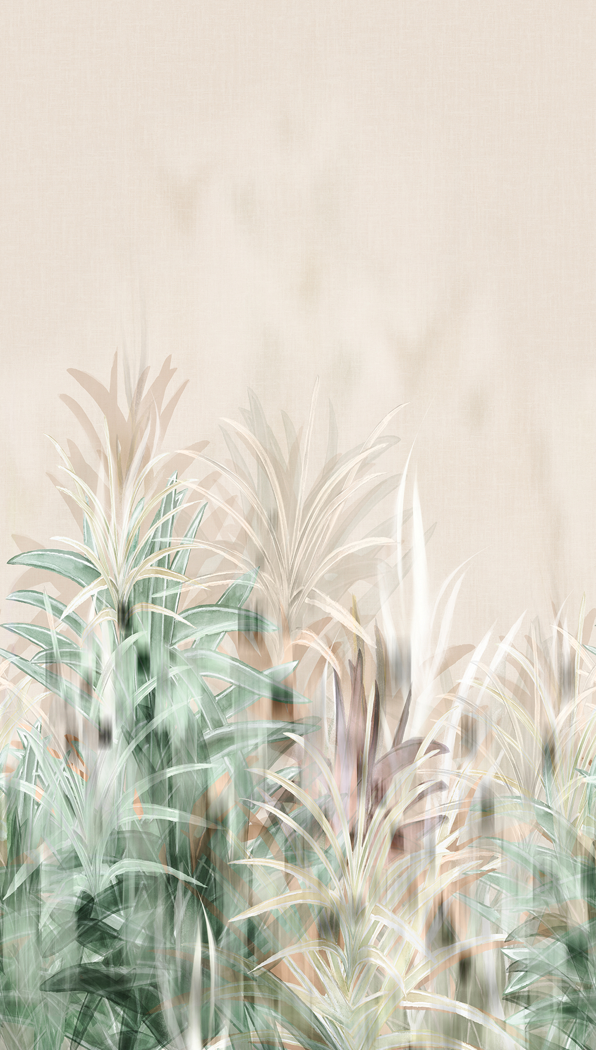 Papier peint panoramique Végétal Brookfield Place vert beige - Cosmoliving d'A.S. Création | Réf. AS-791459