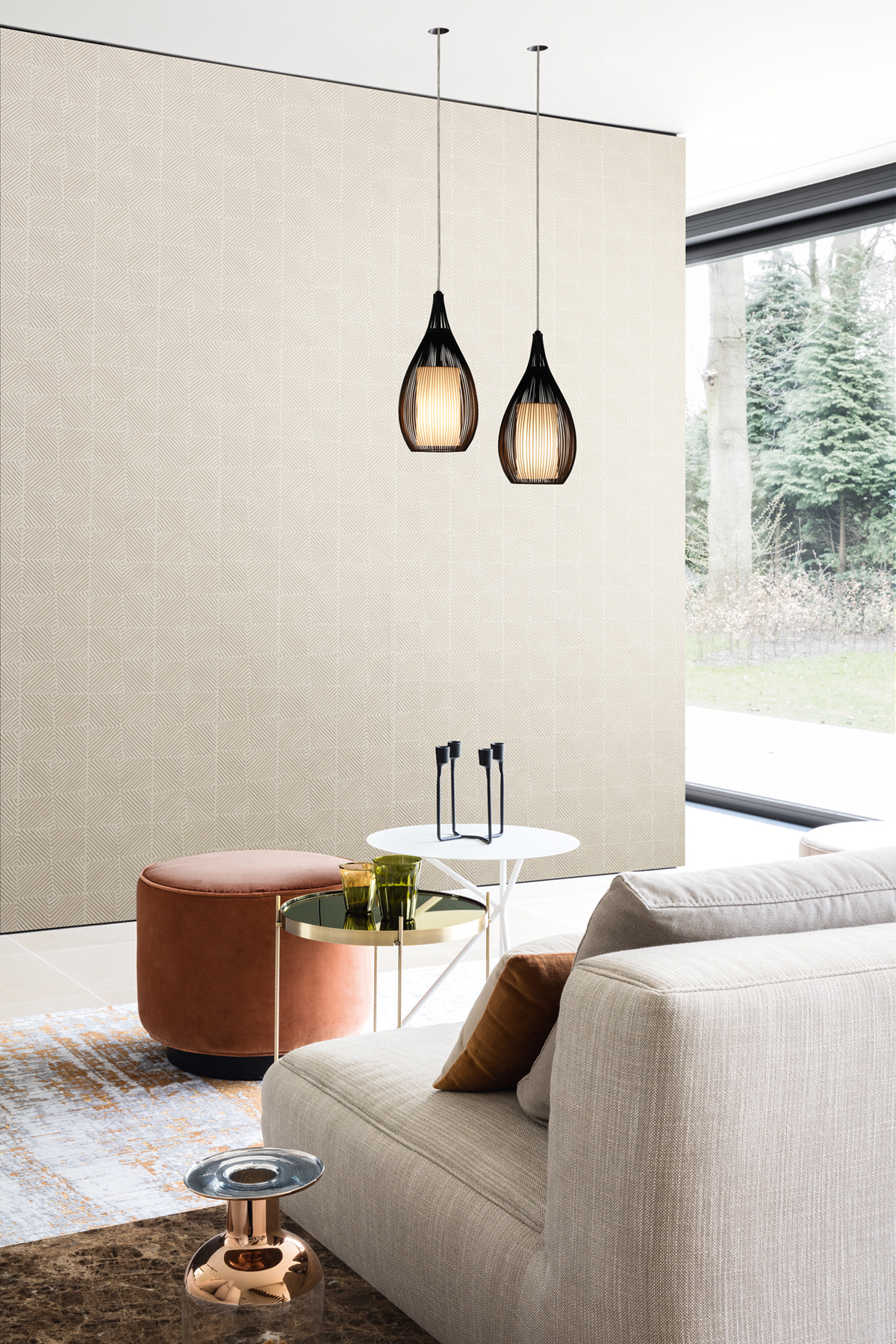 Papier peint Carré Tyre lin nacré - The Texture Book de Masureel | Réf. MAS-EAR304