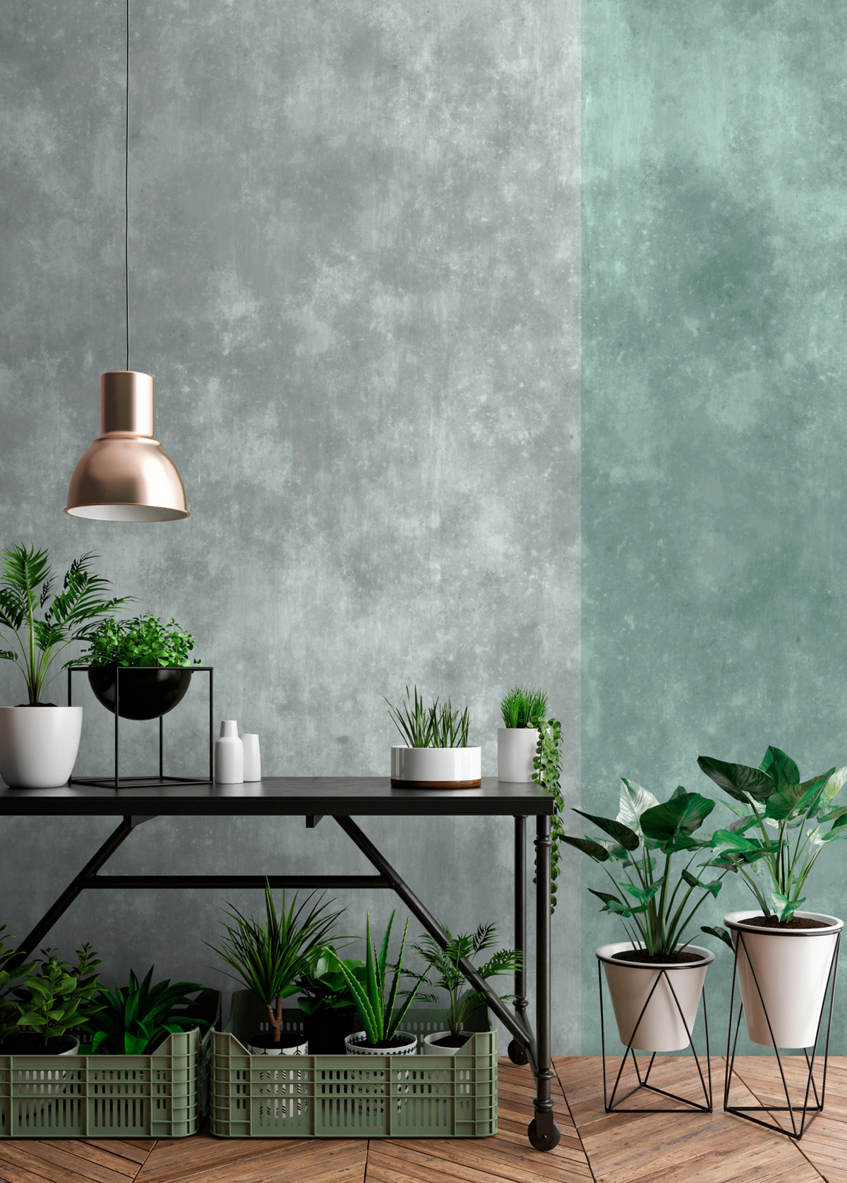 Papier peint panoramique Béton Stripes 1 - Référence DD111016 - Intissé 200g/m2 - Standard 500 x 270