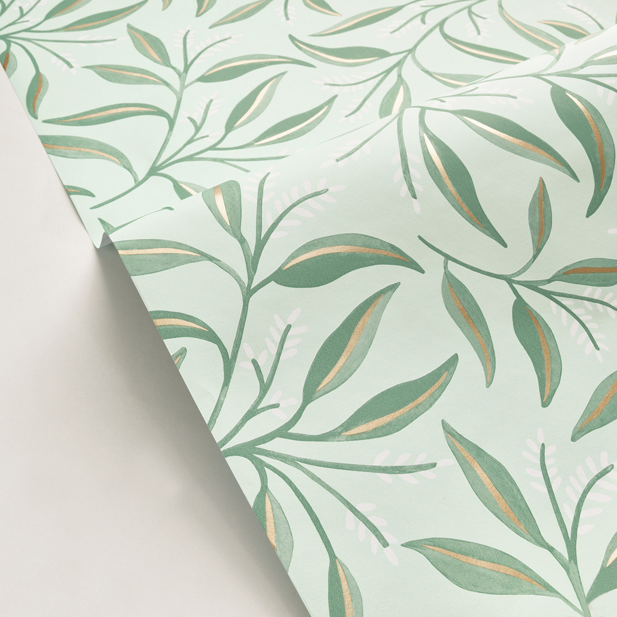 Papier peint Feuille Grasse vert menthe - Green & Co de Casélio | Réf. GCO103887165