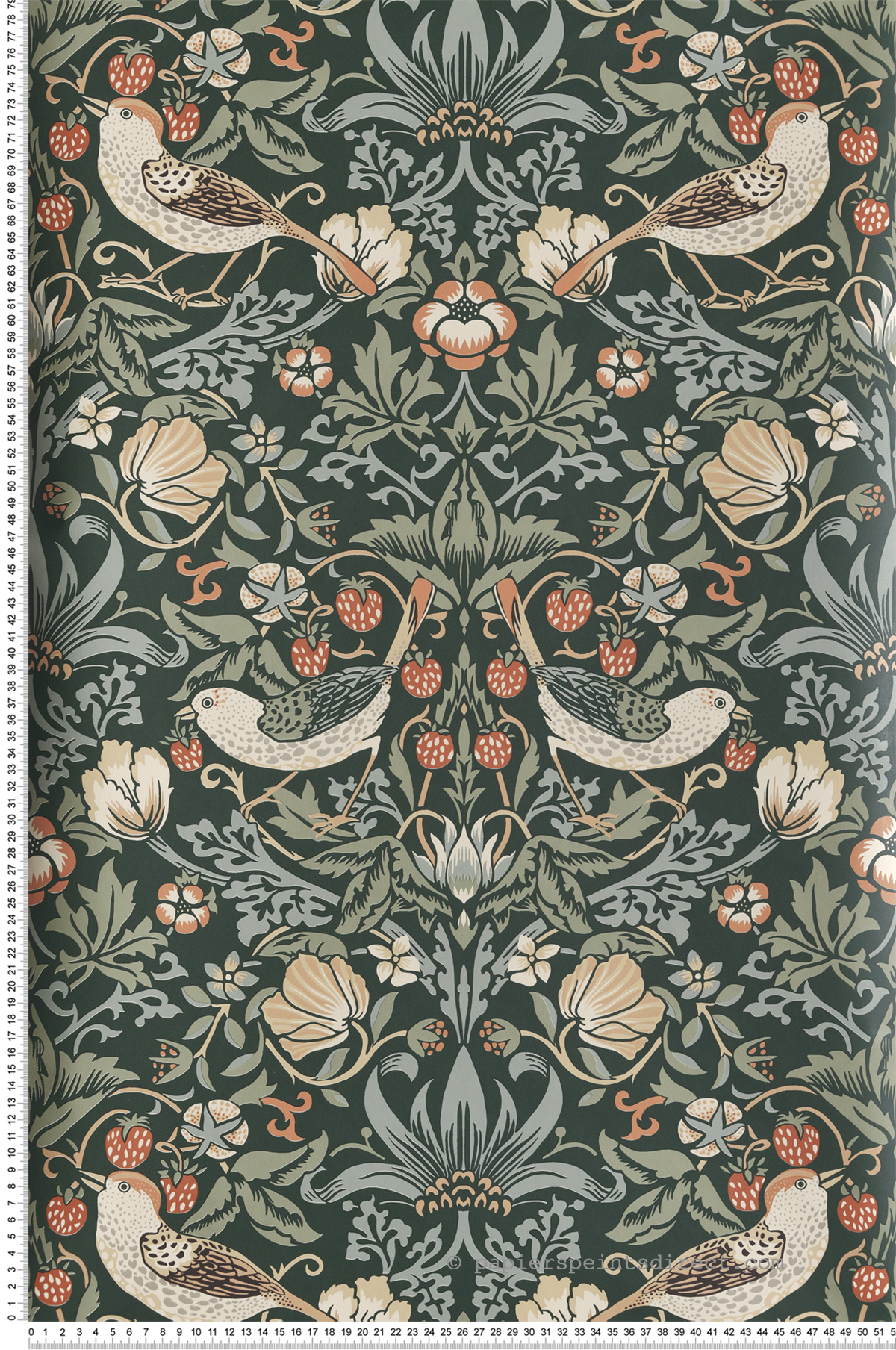 Papier peint adhésif Oiseaux Arts and Crafts vert - Les Adhésifs de Lutèce | Réf. LTC-NW43704