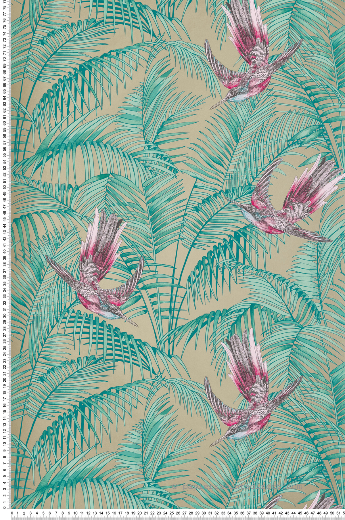 Papier peint Oiseaux et Palmier doré et rose - The Wallpaper Collection de Matthew Williamson | Réf. OSB-W6543-06