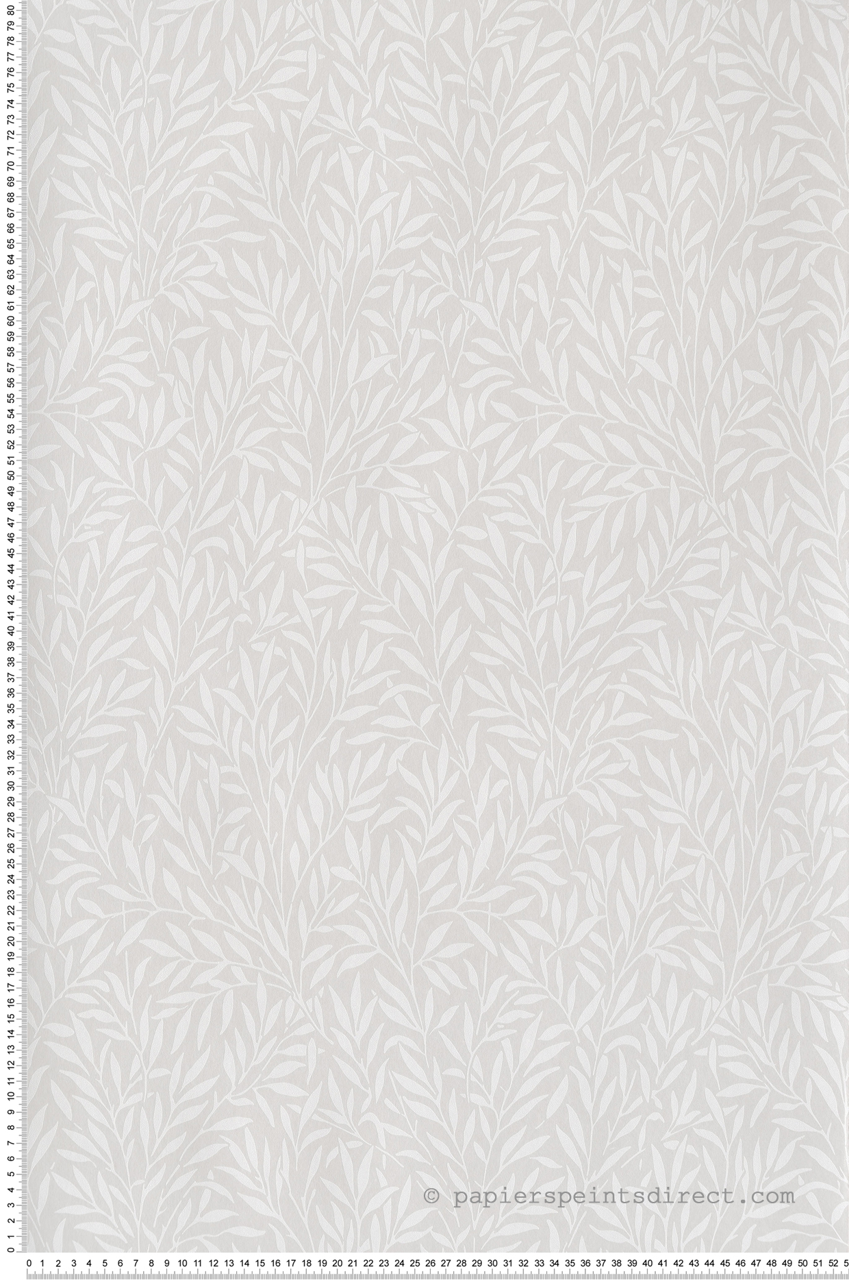 Papier peint Feuillage Willow blanc fond gris - Arts & Crafts de Casadéco | Réf. ARCR86351413