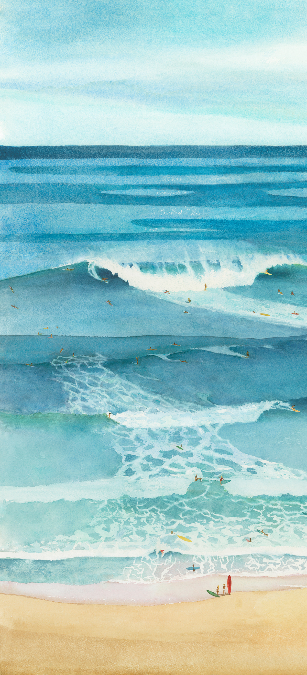 Papier peint panoramique Surf Guethary A - 1/2/3 - Isidore Leroy