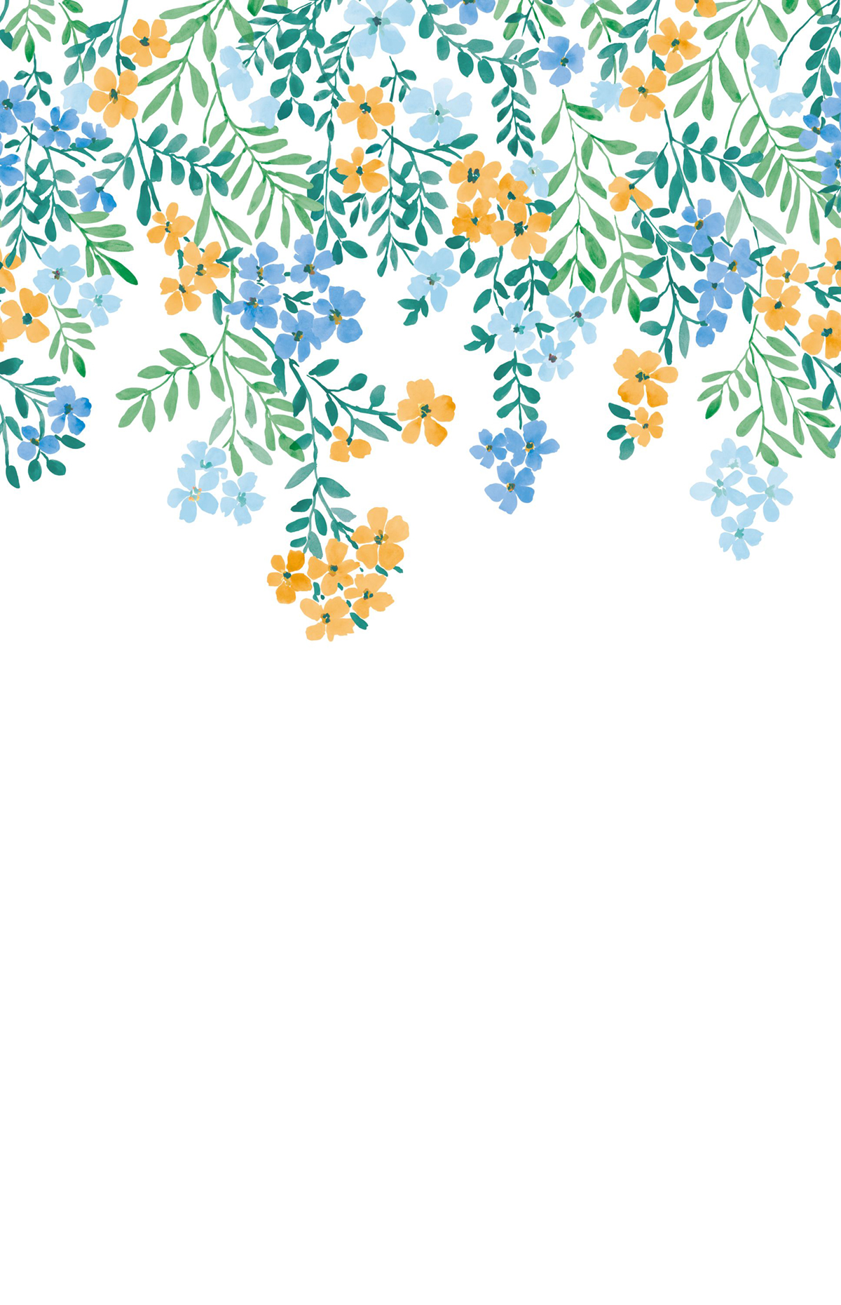 Papier peint panoramique Cascade Fleurs Flowerfalls bleu L 200X310 - Pimp My Wall de Casélio | Réf. PMW104636304