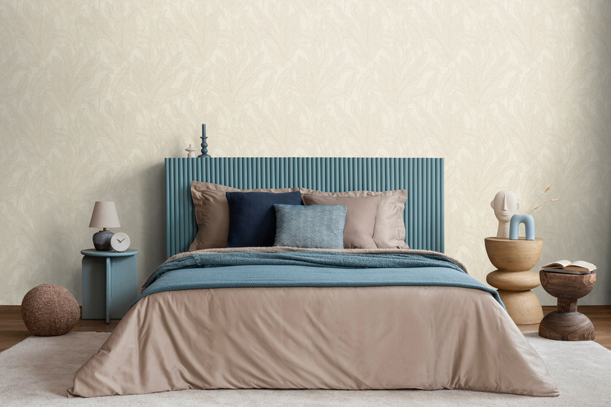 Papier peint Feuille Golden Fern blanc cassé doré - Cosmoliving d'A.S. Création AMB3 | Réf. AS-790641