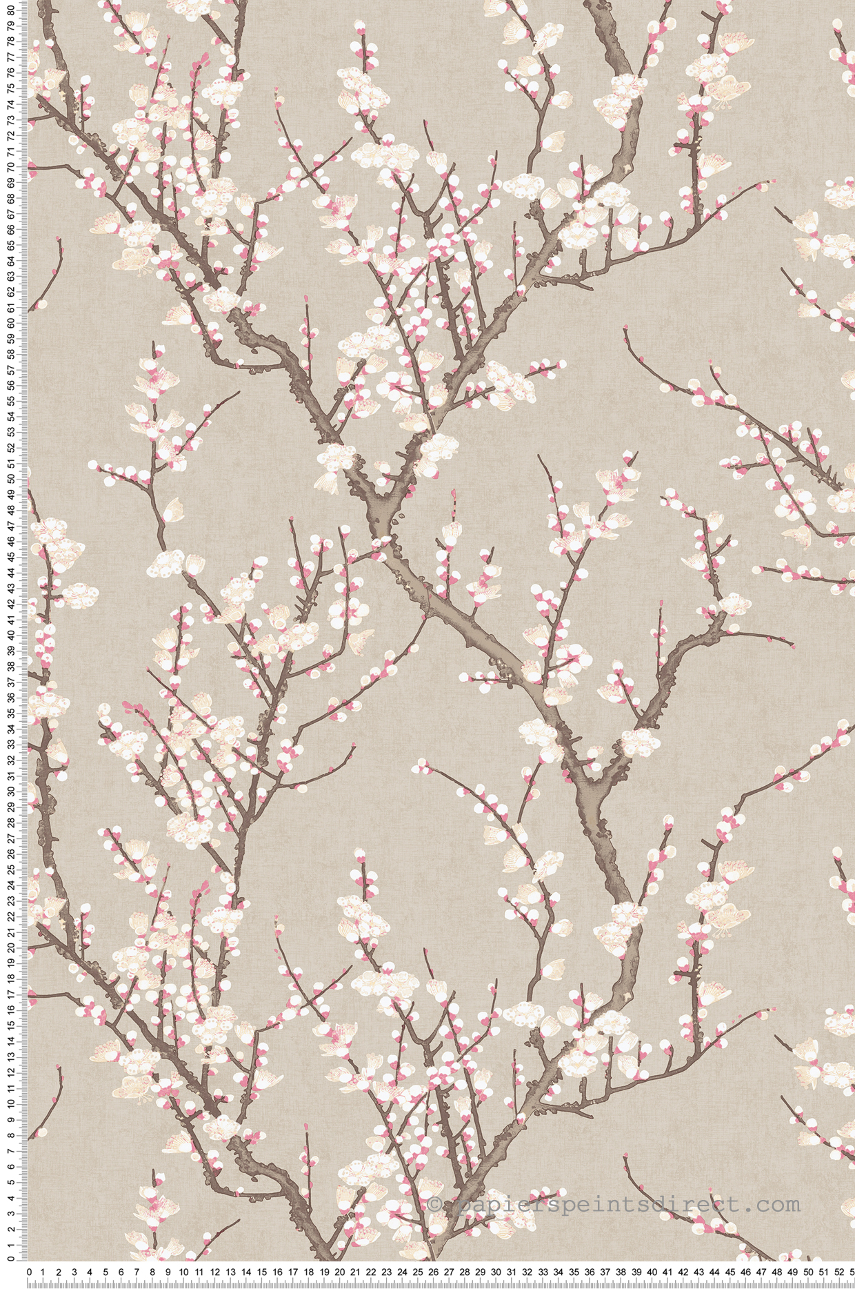 Papier peint Sakura Fleuri beige rose - Romance de Lutèce | Réf. LTC-19033