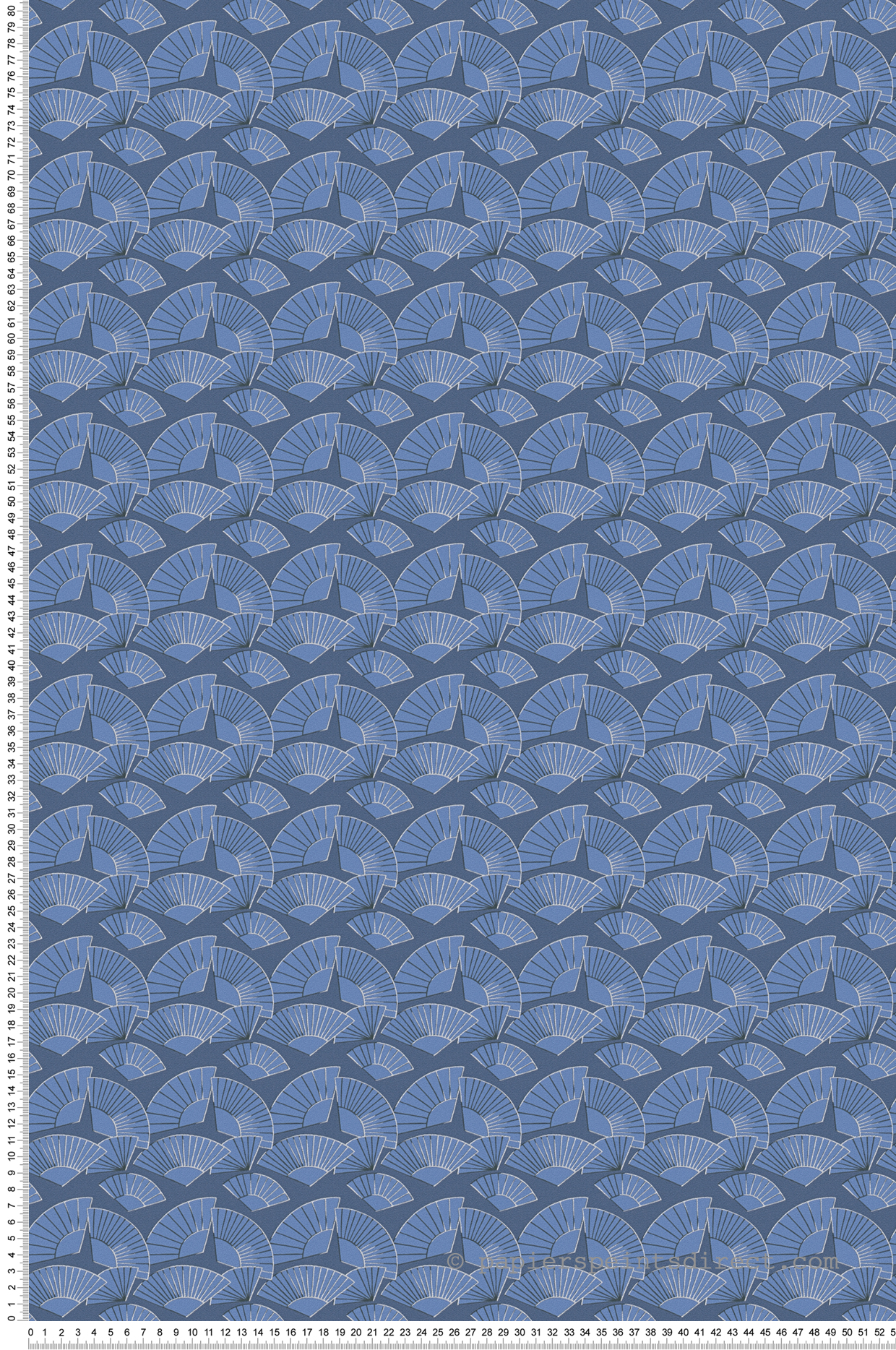 Papier peint Eventail Gisele bleu - Karl Lagerfeld de Montecolino | Réf. MC-37847-4