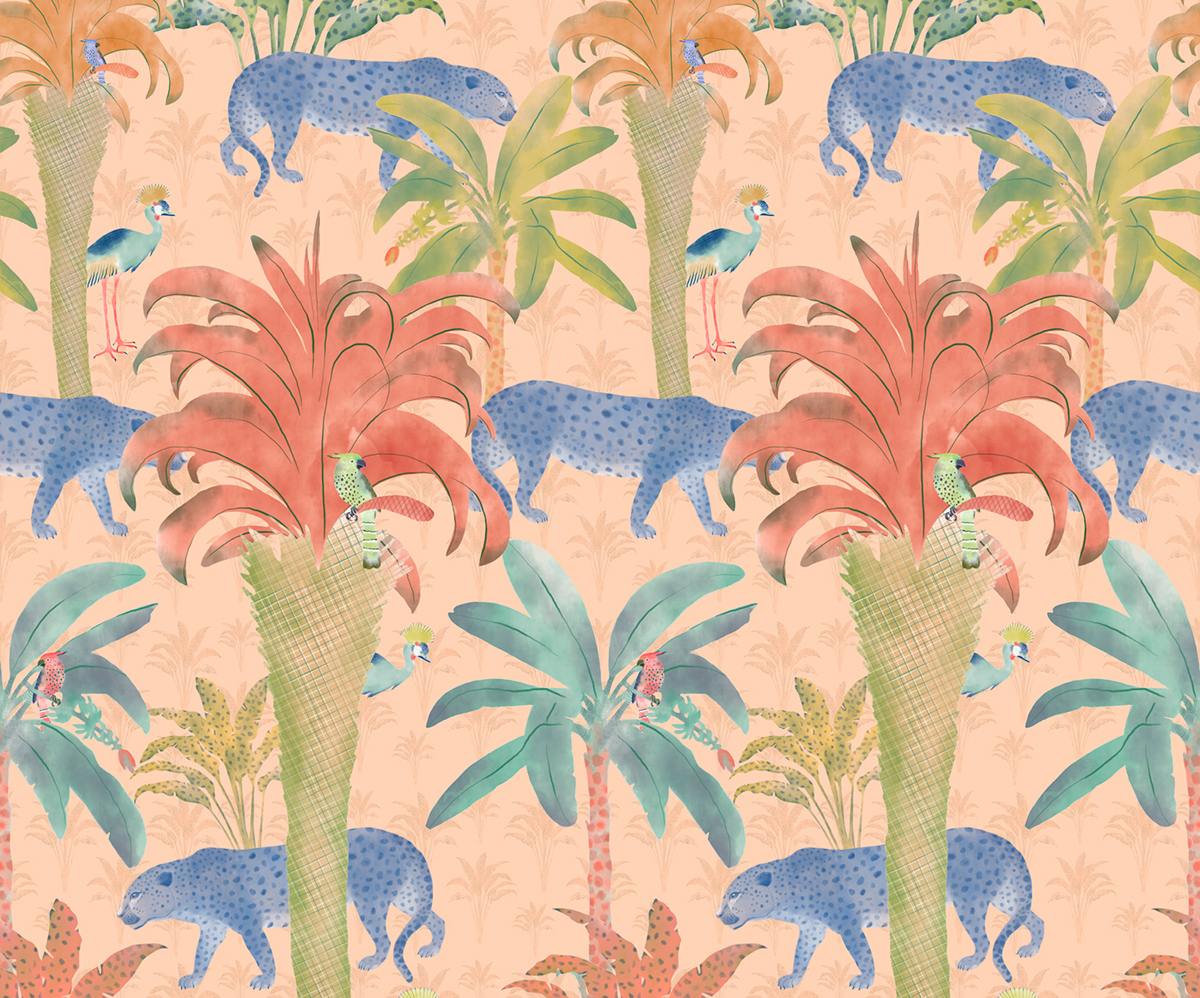 Papier peint panoramique Guépard Safari Pattern - Papier peint Komar Pure 2