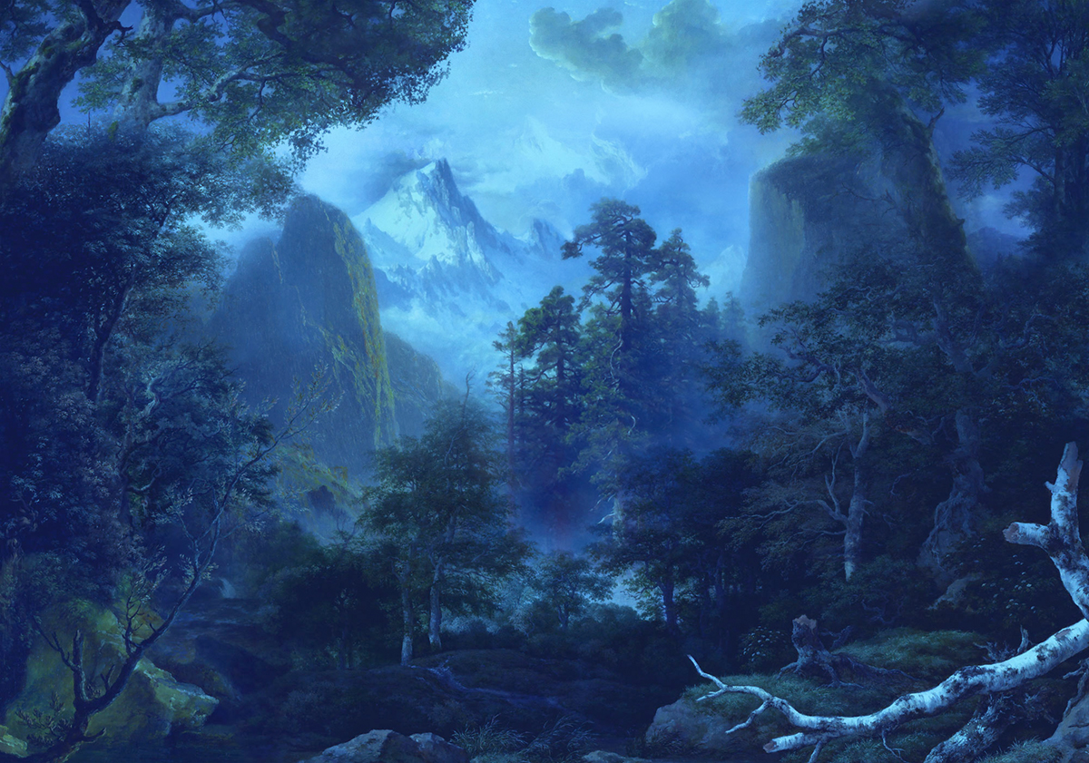 Papier peint panoramique Montagne Midnight - Papier Peint Komar INK