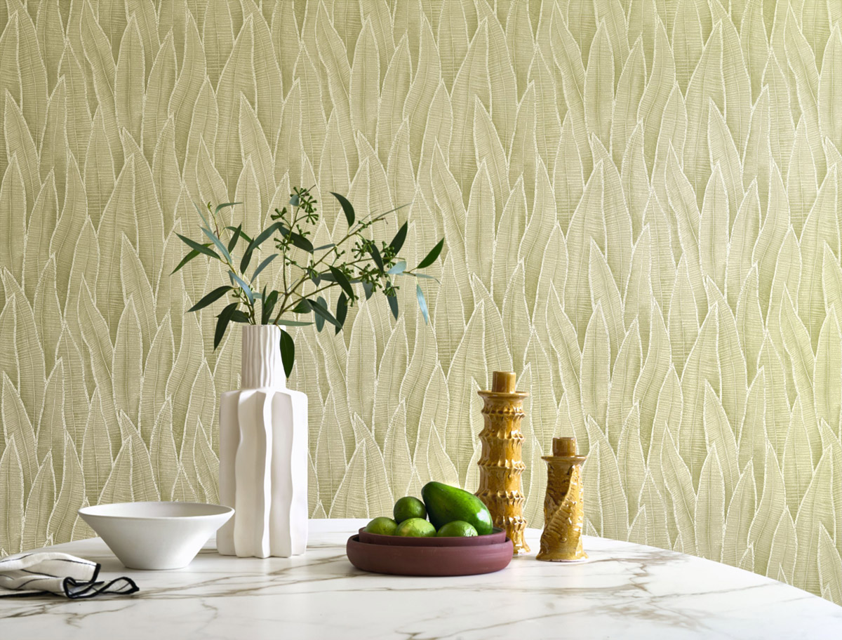 Papier peint Nature Feuille Sansevieria vert amande - Rio de Casadéco AMB2| Réf. RIOC201837260