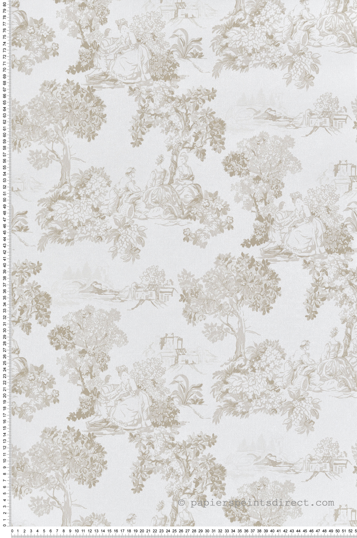 Papier peint Toile de Jouy Scène grège - Garden Party 2 de Montecolino | Réf. MC-8340