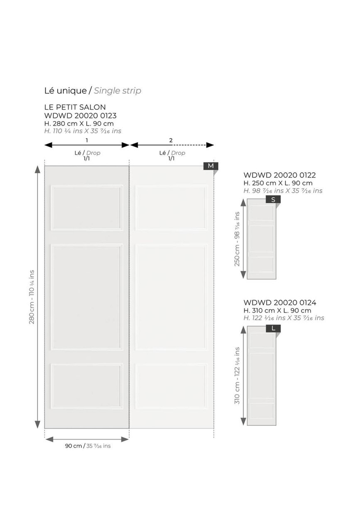Papier peint panoramique Moulure Grand Salon M blanc gris 90X280 - Wonderwalls 2 de Casadéco | Réf. WDWD200200123