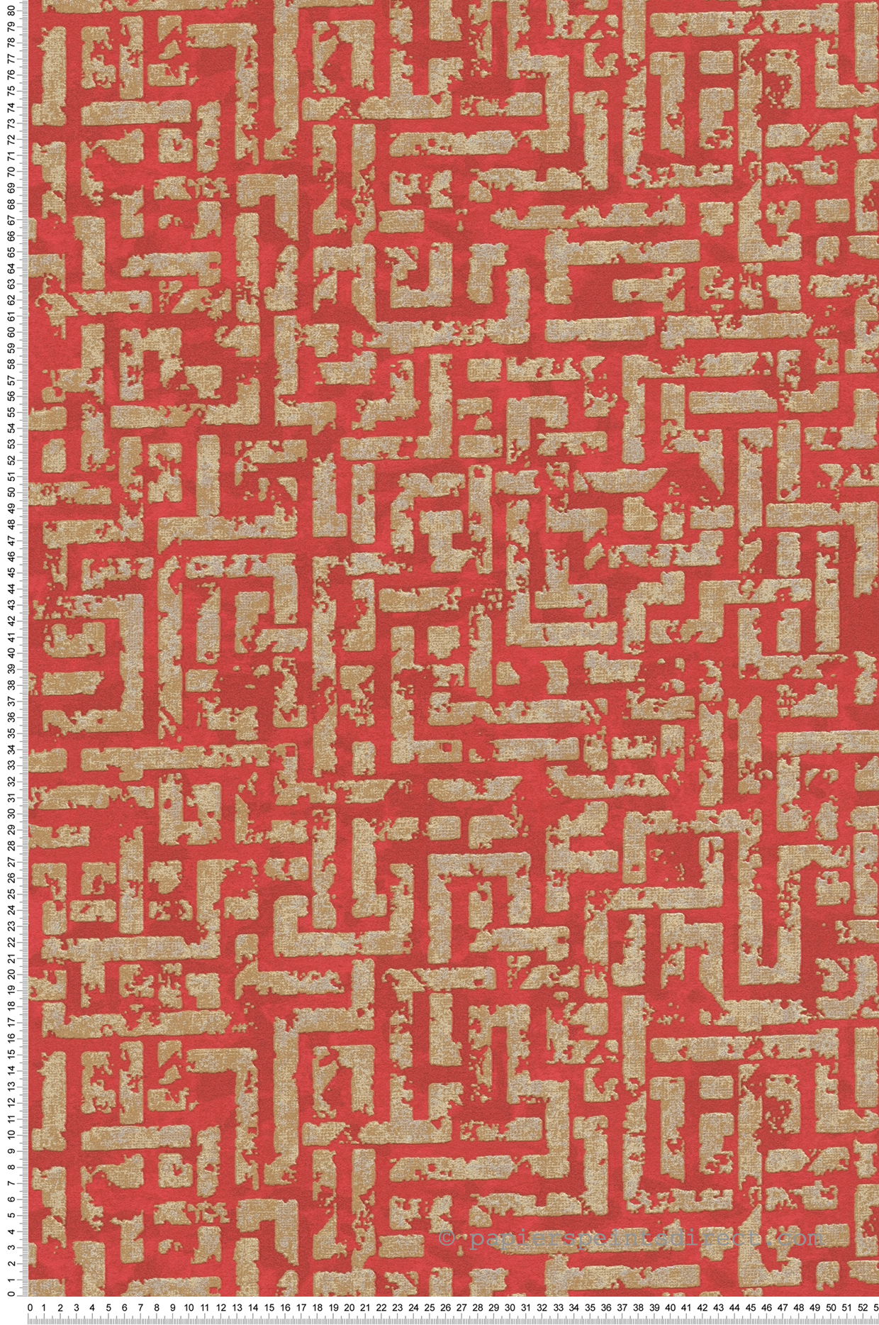 Papier peint Graphique Effet Vieilli rouge et doré - My Home My Spa d'A.S. Création | Réf. SP15862