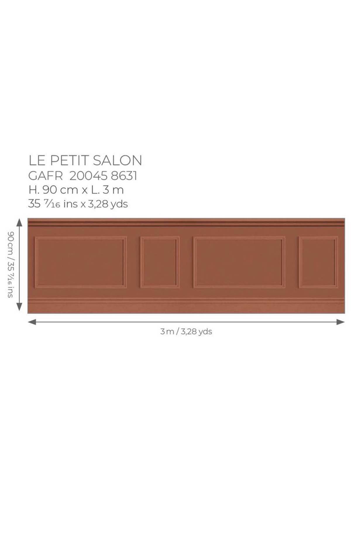 Papier peint Soubassement Moulure Petit Salon terracotta - Galons et Frises de Casadéco AMB5| Réf. GAFR200458631