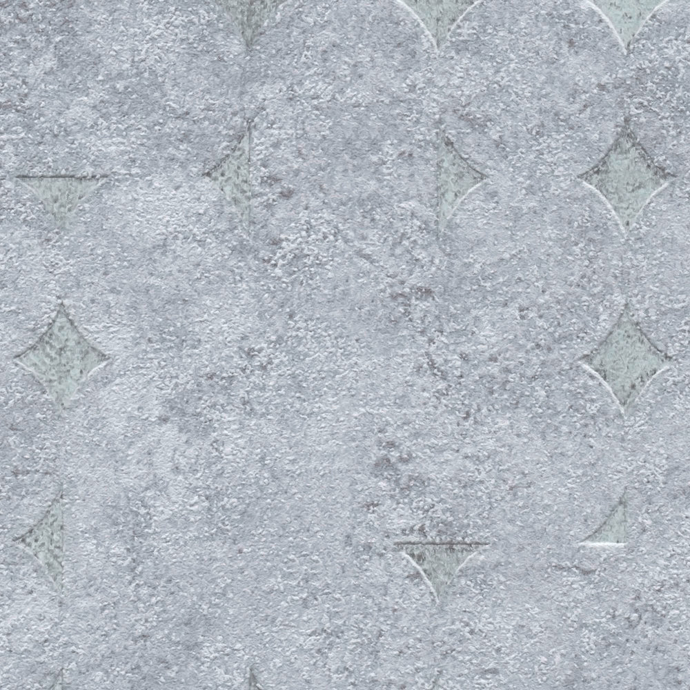 Papier peint Mosaîque Arrondie bleu gris argenté - Stories of Life d'A.S. Création AMB3 | Réf. AS-396561