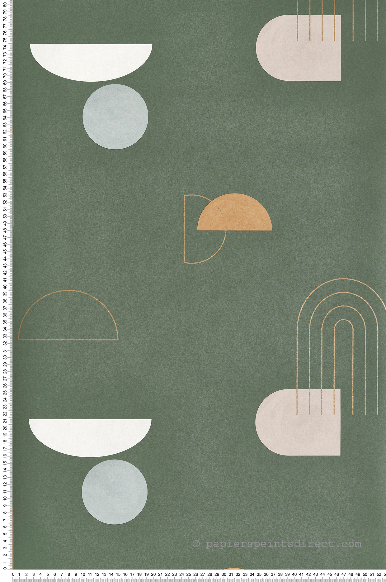 Papier peint Géométrique Turn Around vert et doré - Around de Casélio | Réf. ARN102917026