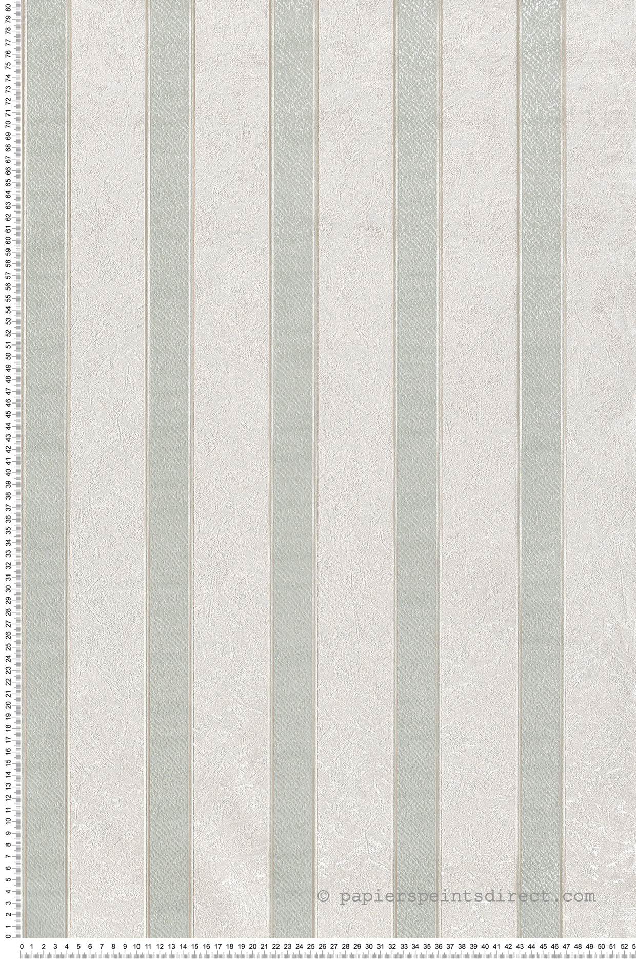 Papier peint Baroque Rayure blanc, vert d'eau irisé - Grand Classic de Montecolino | Réf. MC-Z66854