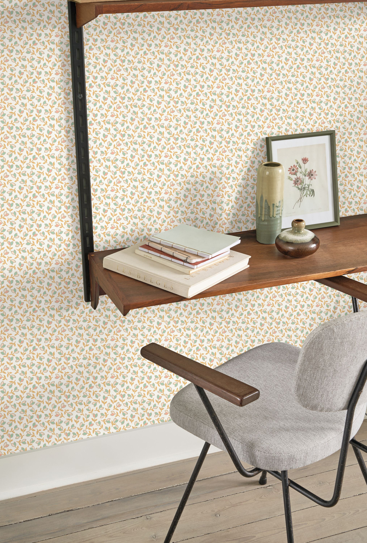 Papier peint Rétro Darwin Tulip camel rose - Flower Market de Casadéco | Réf. FLOM89251323