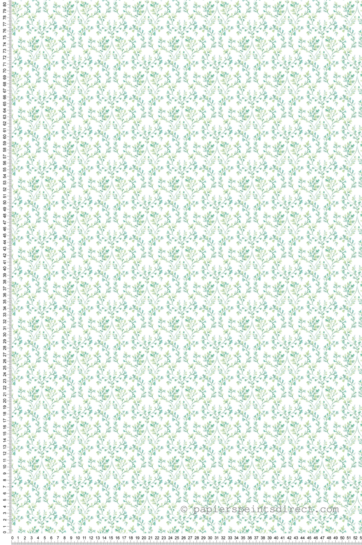 Papier peint Bouton Floral vert bleu - Mini Prints de Lutèce | Réf. LTC-G56680