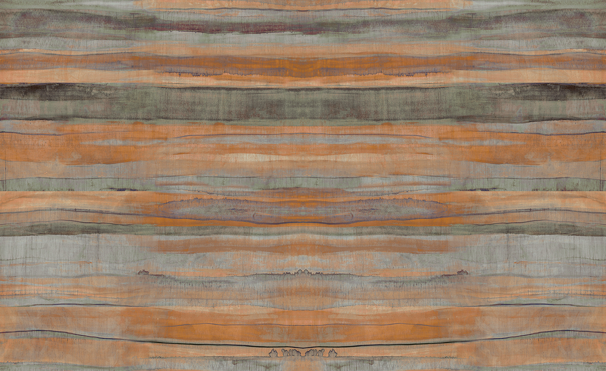 Papier peint panoramique Rayure Abstraite Medite orange brique - A, B, C et D H260 - Wall Designs IV de Masureel | Réf. MAS-DG4MED103X-260