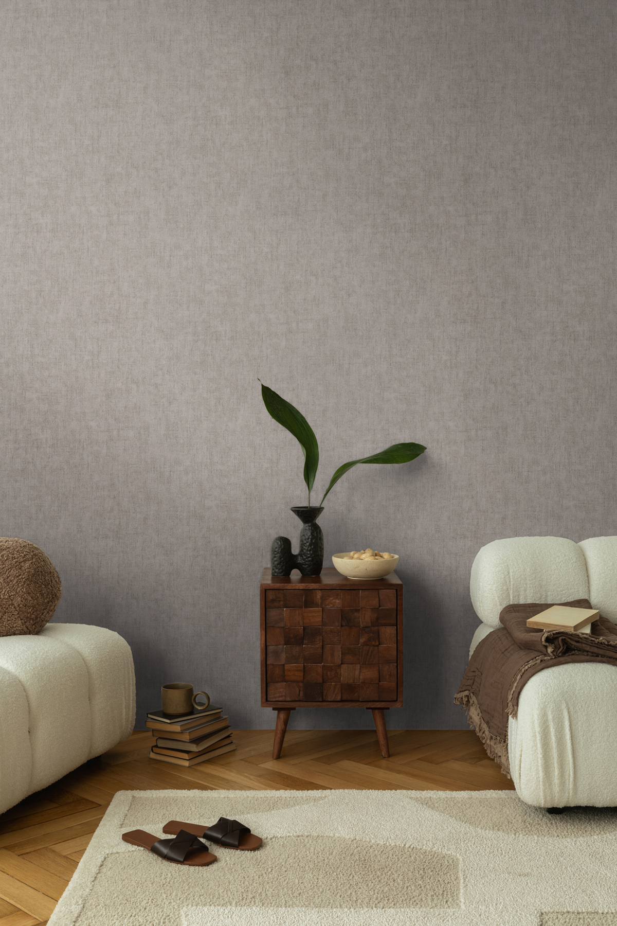 Papier peint Uni Béton gris souris argenté - Cosmoliving d'A.S. Création AMB2 | Réf. AS-791104