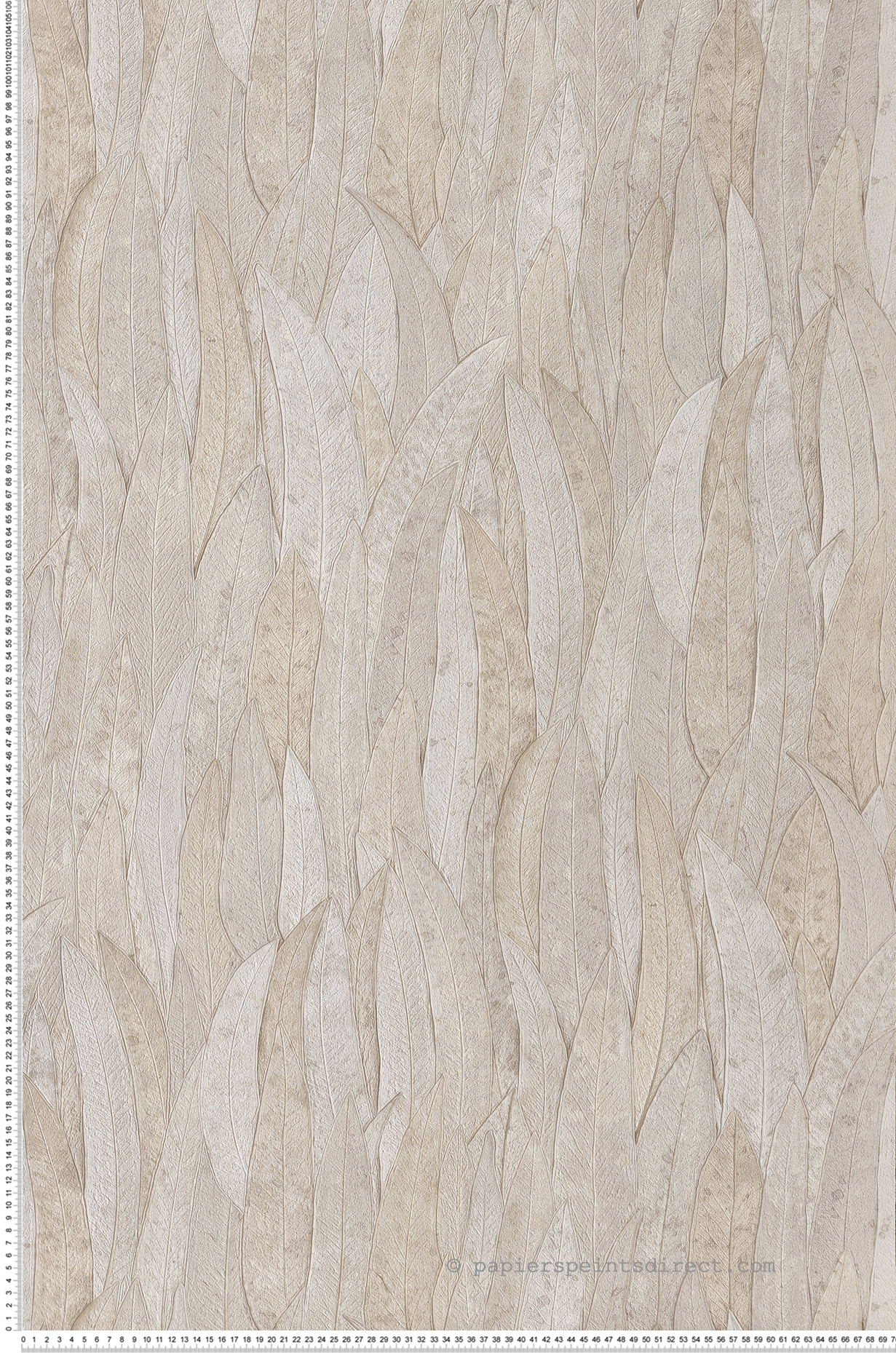 Papier peint Feuille Neluwa beige sable - Golfe du Bengale de Casamance | Réf. CAS-75961018