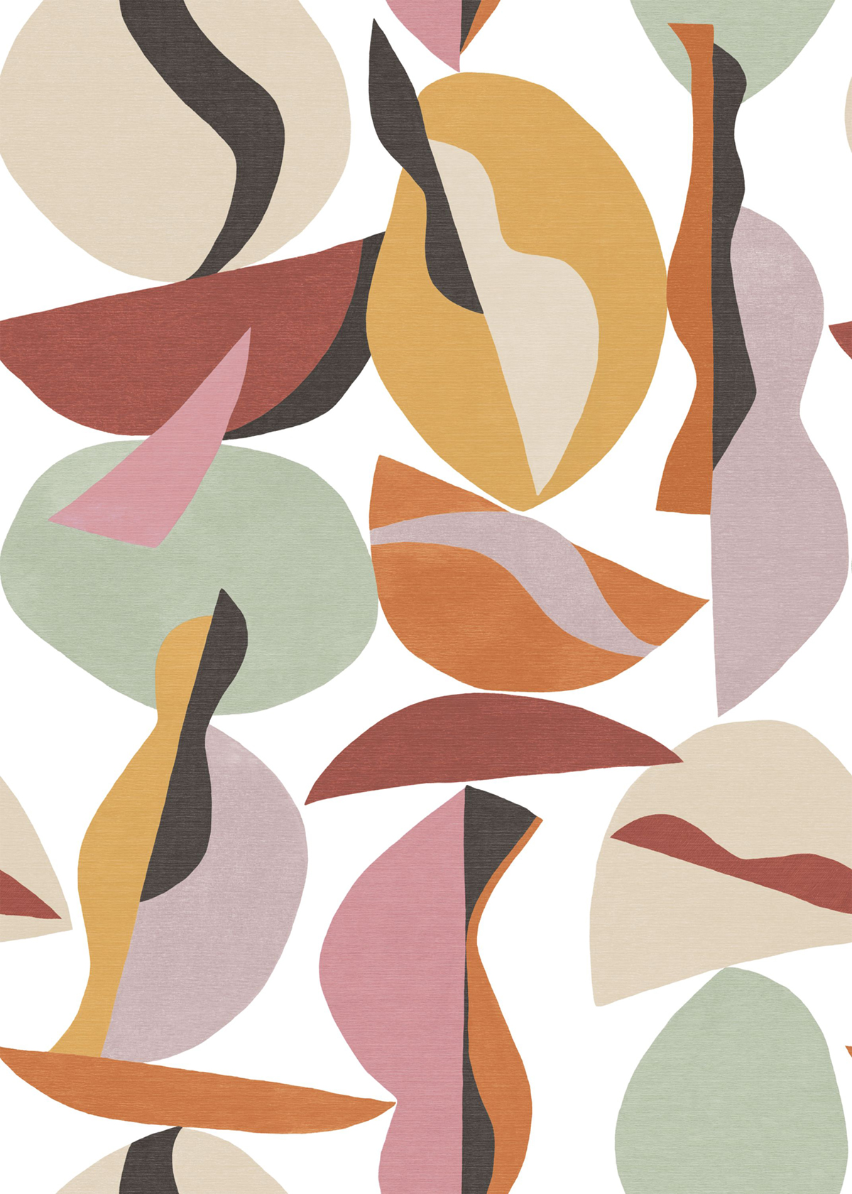 Papier peint panoramique Bons Baisers M terracotta rose 200x280 - Wonderwalls de Casadéco | Réf. WDWS89053303