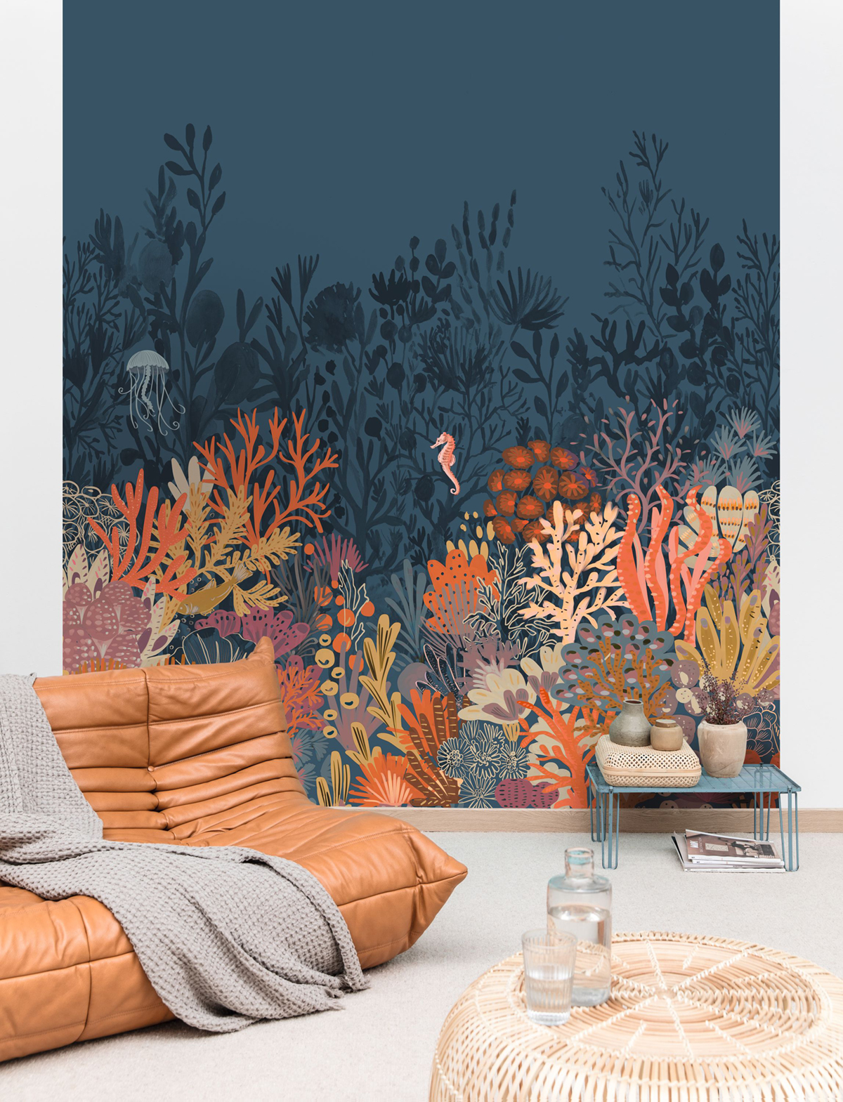 Papier peint panoramique Marin Magic Seafloor bleu foncé M 250X280 - Pimp My Wall de Casélio | Réf. PMW104906301