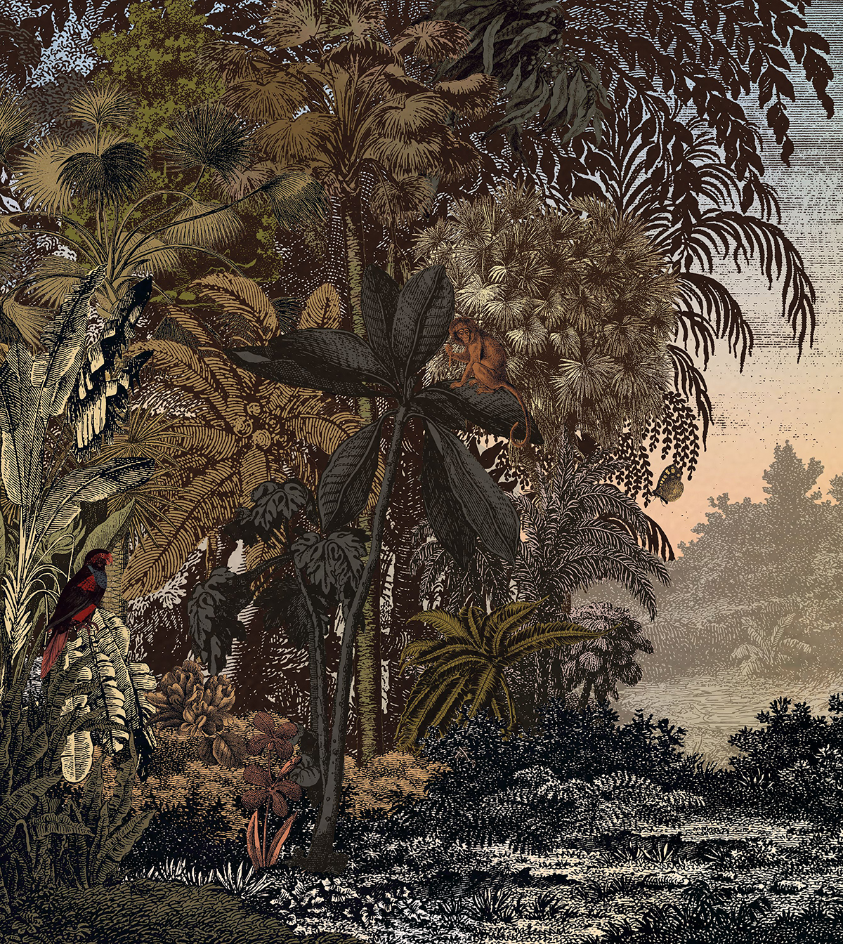 Papier peint panoramique Jungle Fantasy Landscape vert - Beauty Full Image 2 de Casadéco | Réf. BFM102442074