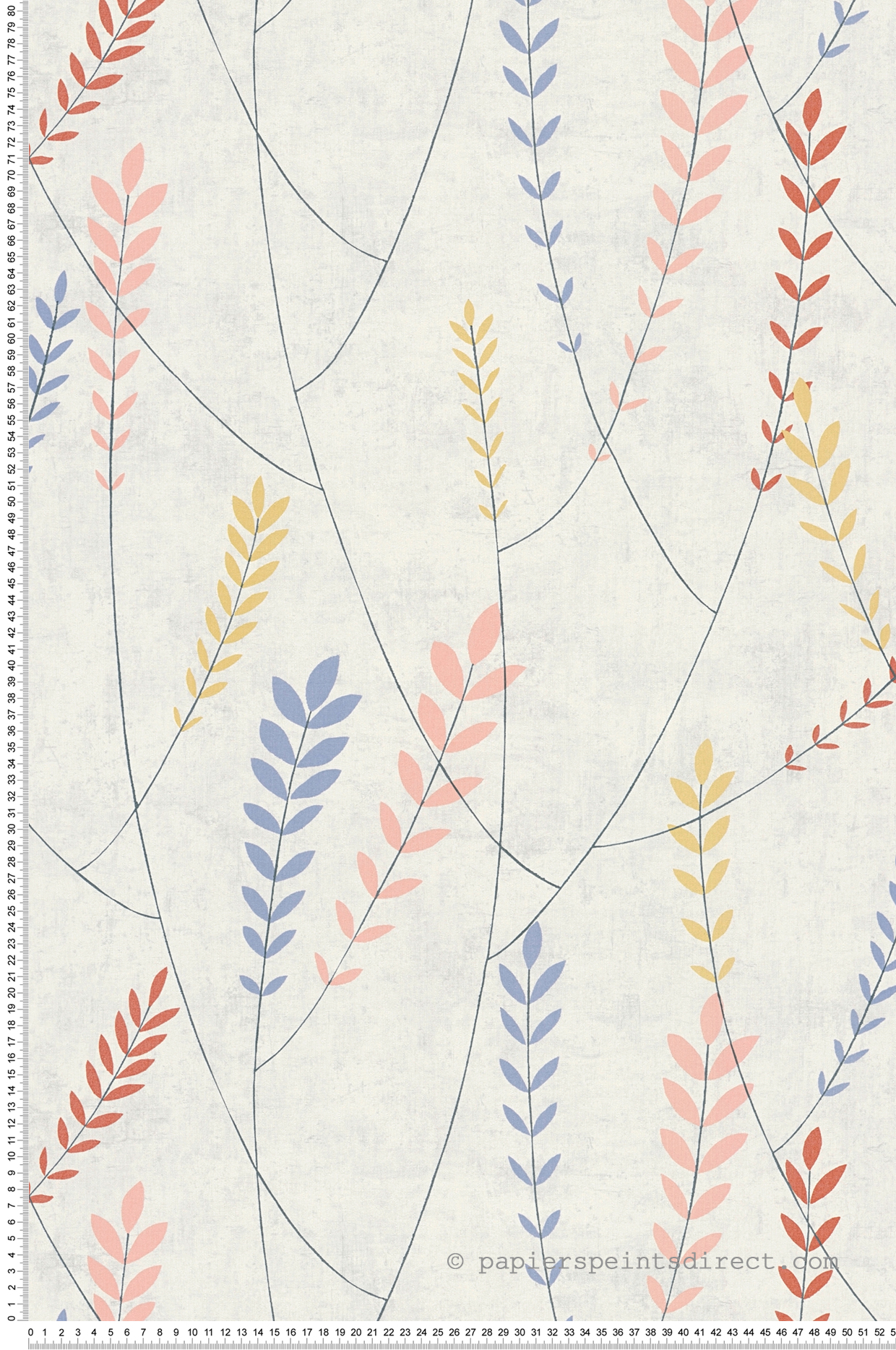 Papier peint Scandinave Plumeria multicolore - Nordic Feeling d'A.S. Création