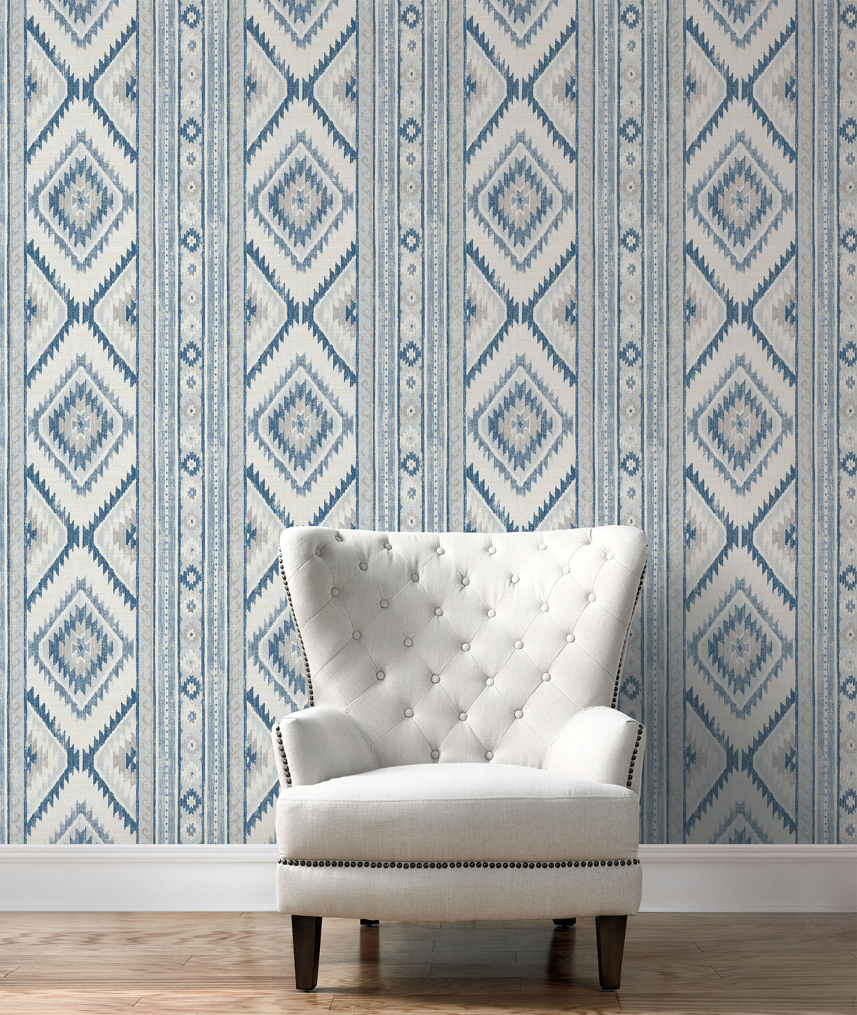 Papier peint adhésif Ethnique Tapis Graphique bleu - Les Adhésifs de Lutèce | Réf. LTC-NW31800