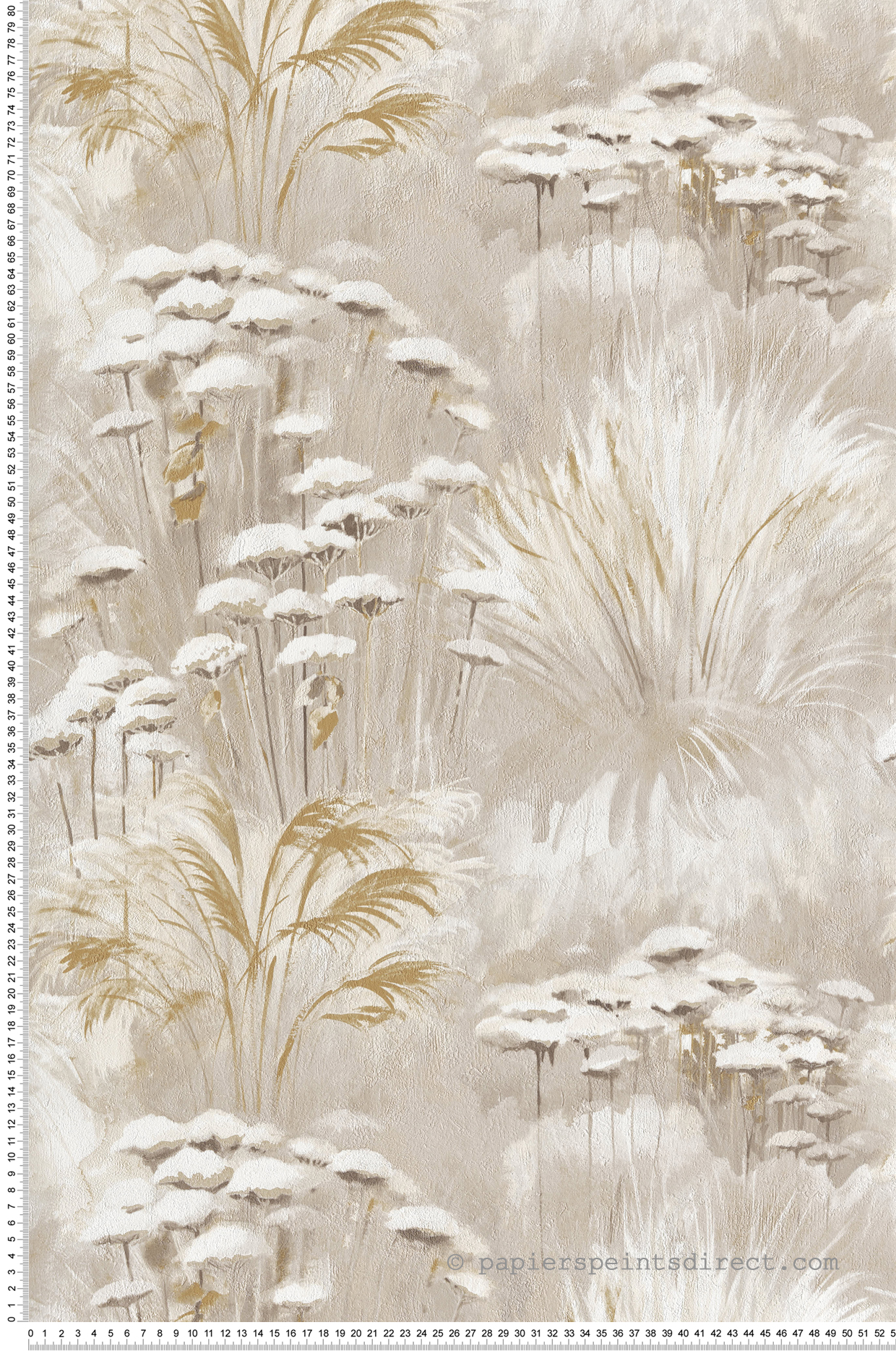 Papier peint Fleur Plante Oyat beige ficelle - Sentier des Dunes de Casadéco | Réf. SENT200941591