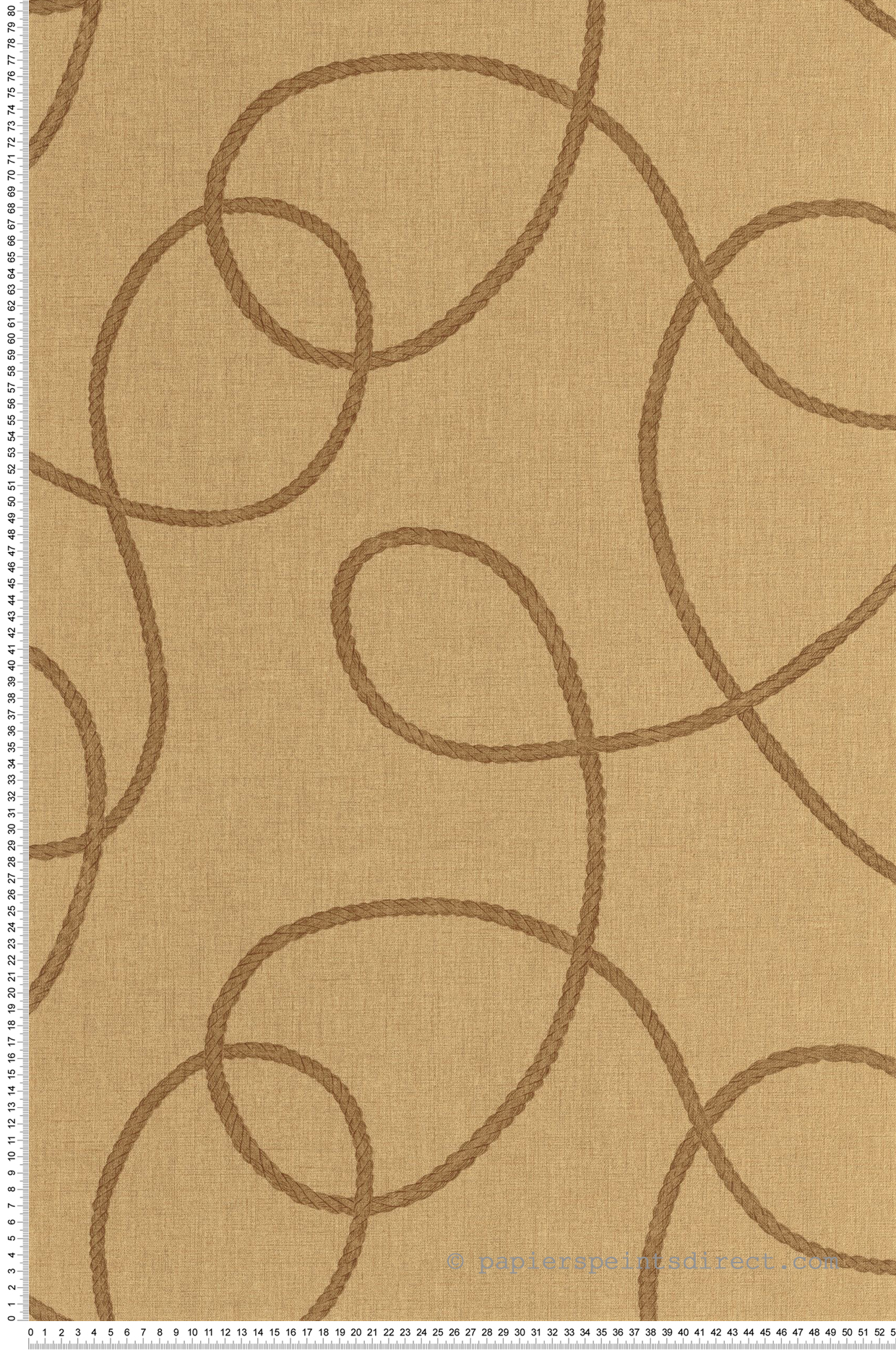 Papier peint Corde Pointe du Raz beige doré - Seaside de Casadéco | Réf. SEAS201502442