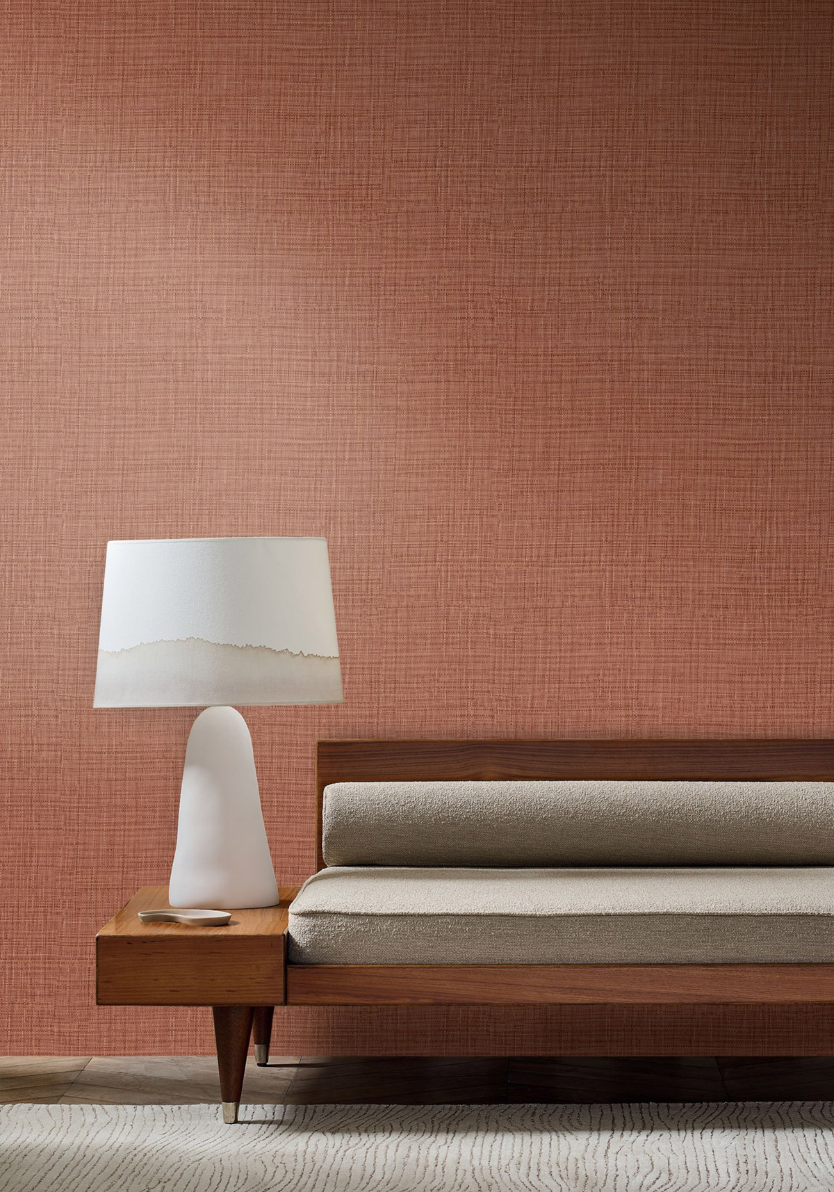 Papier peint Uni Tissé Sierra terracotta - Palmadora de Casamance | Réf. CAS-76702854