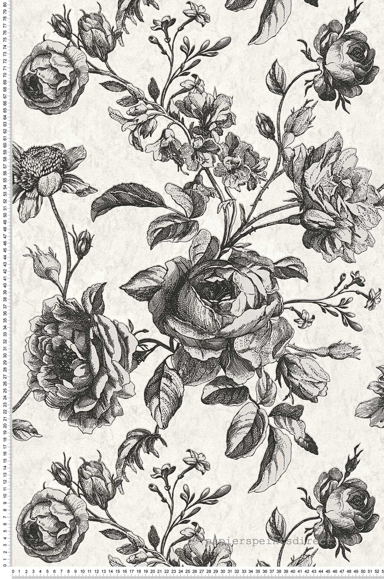 Papier peint Charme Fleur noir et blanc irisé - My Home My Spa d'A.S. Création | Réf. SP15880