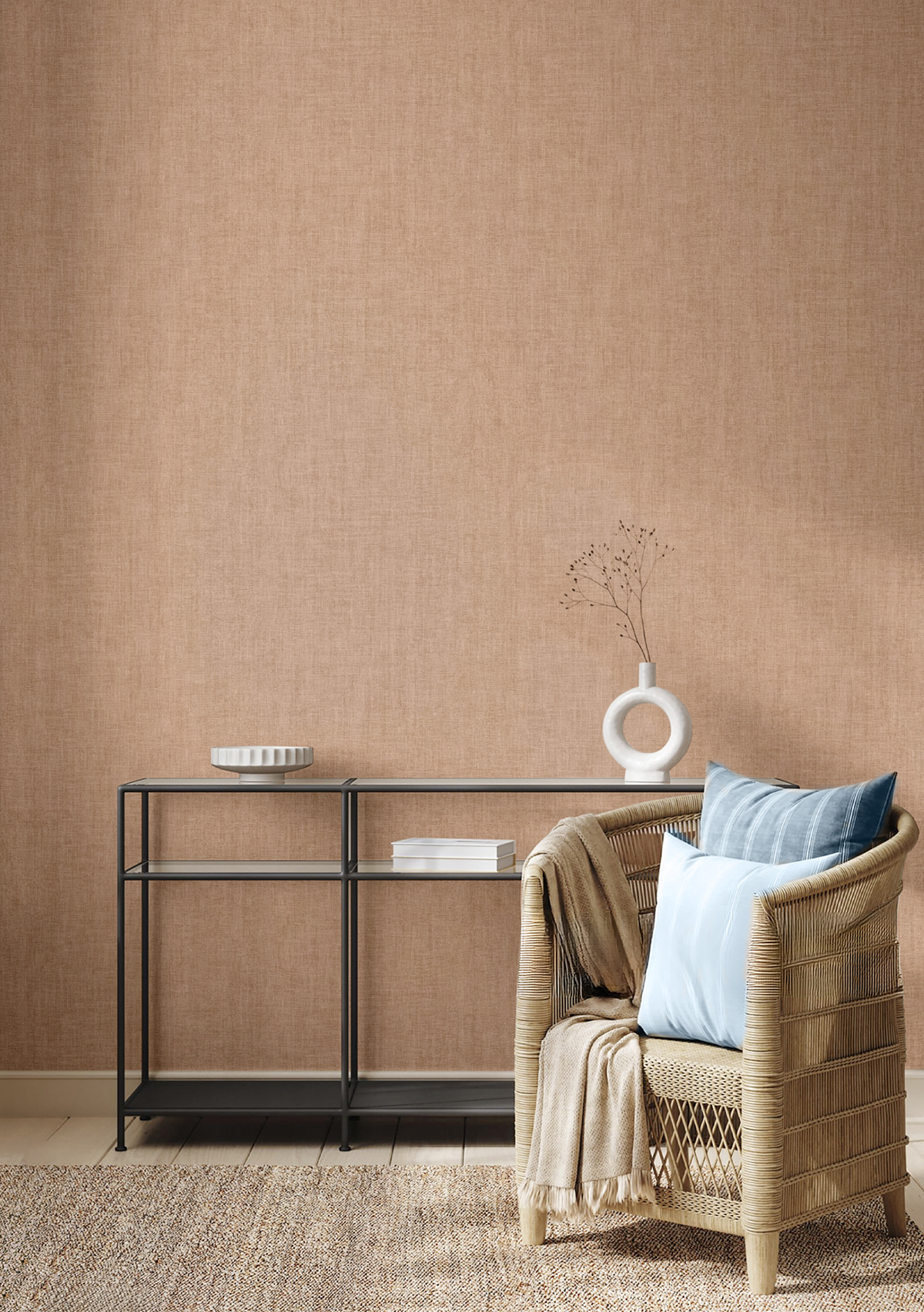 Papier peint Uni Lin rose - Maison Paradis de Lutèce | Réf. LTC-MP15584