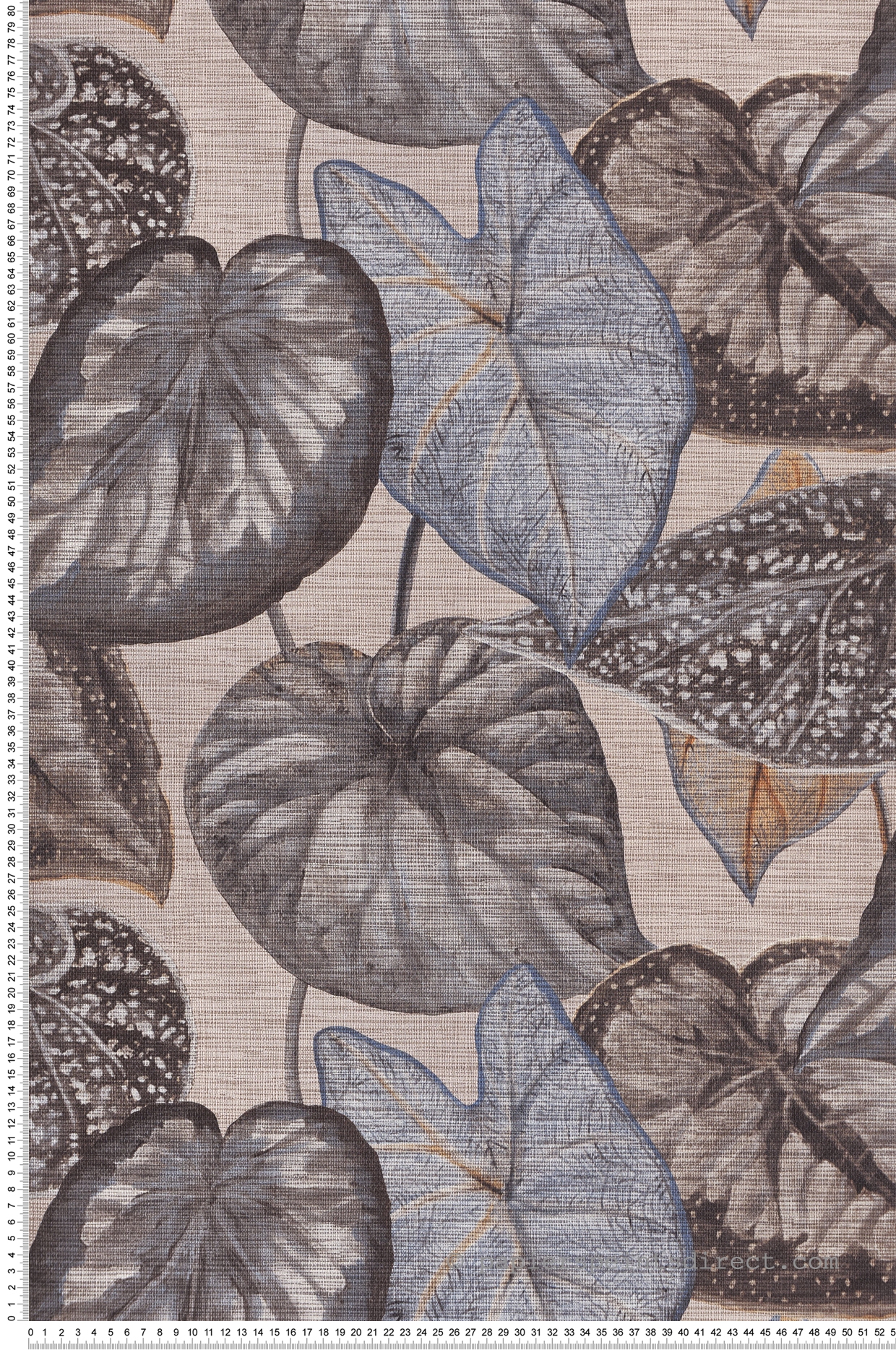 Papier peint Feuille Tropicale bleu gris - Maori de Montecolino | Réf. MC-TA25051