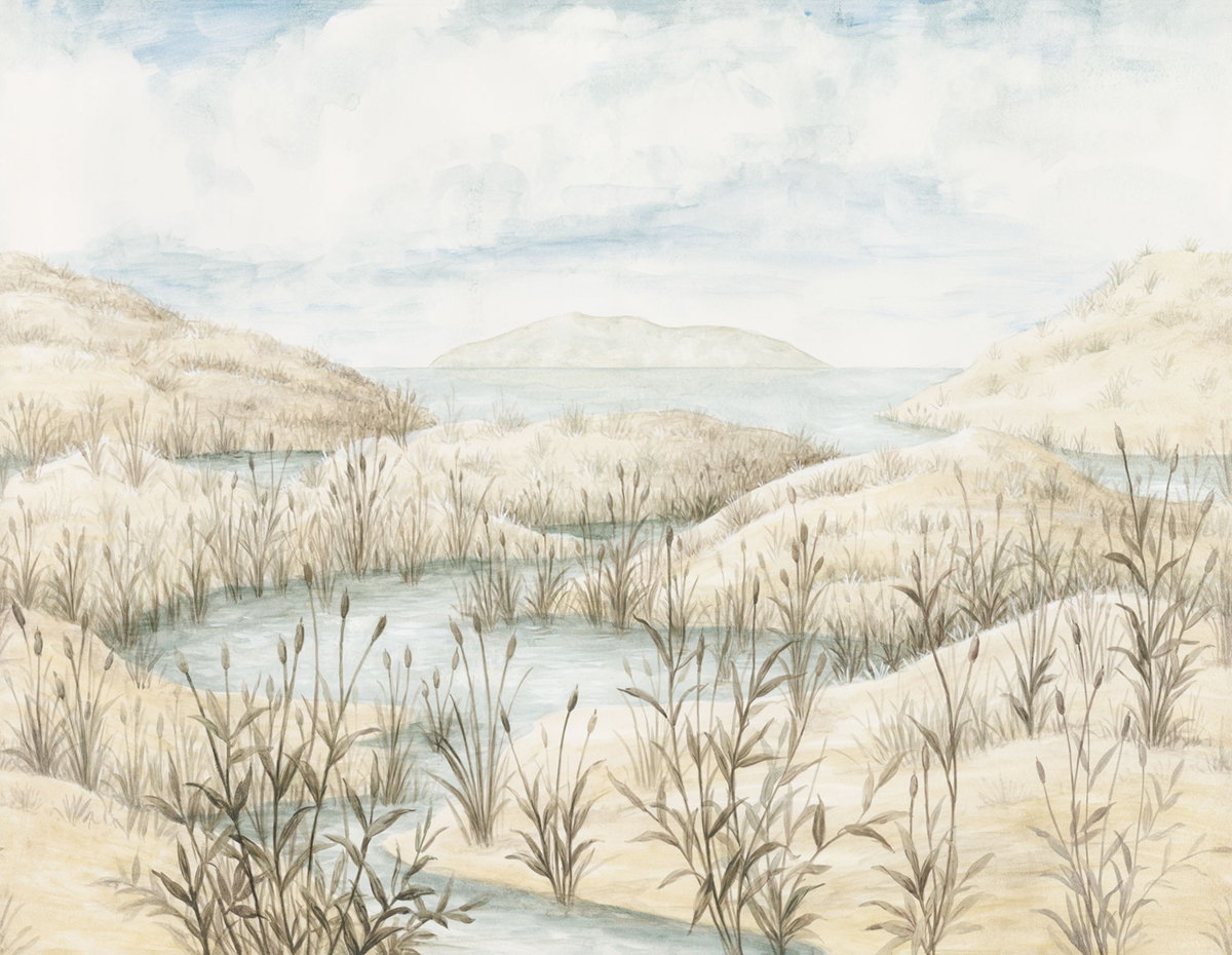 Papier peint panoramique Paysage Chemin Côtier L beige 400X310 - Sentier des Dunes de Casadéco | Réf. SENT200971212