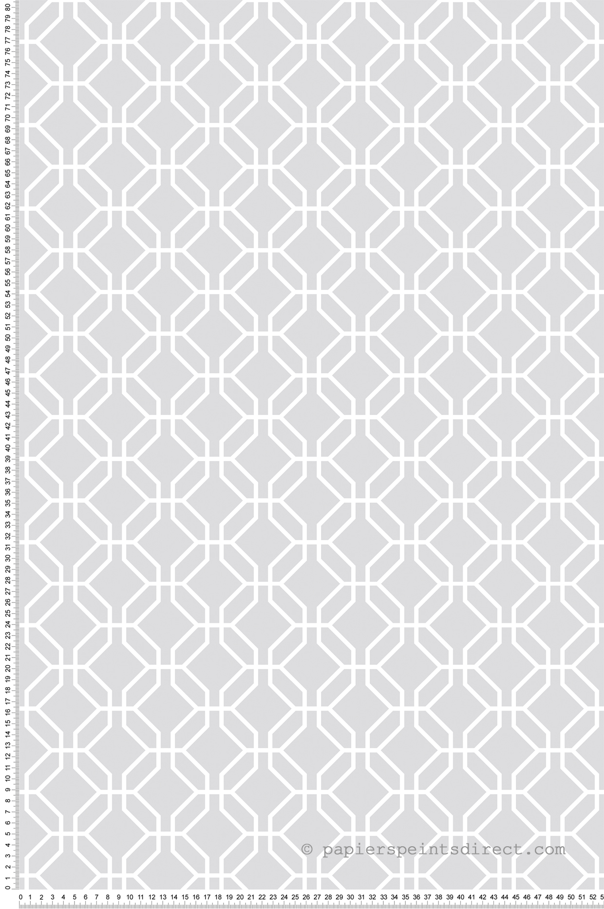 Papier peint Claustra Hexagone gris - Jardin Secret de Lutèce | Réf. LTC-G78522