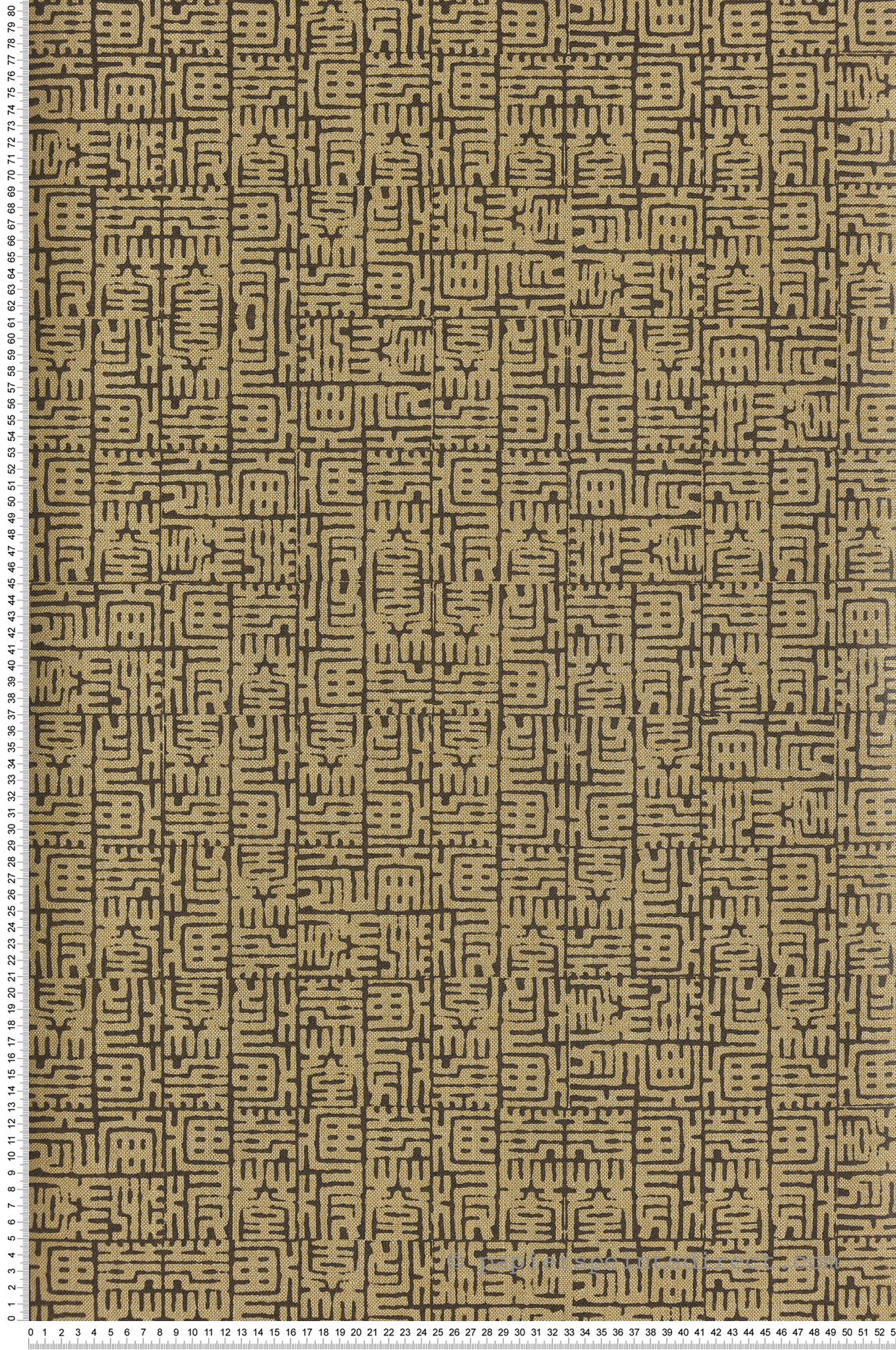 Papier peint Ethnique Graphique Hoshi marron doré - Kimono de Masureel | Réf. MAS-KIM603