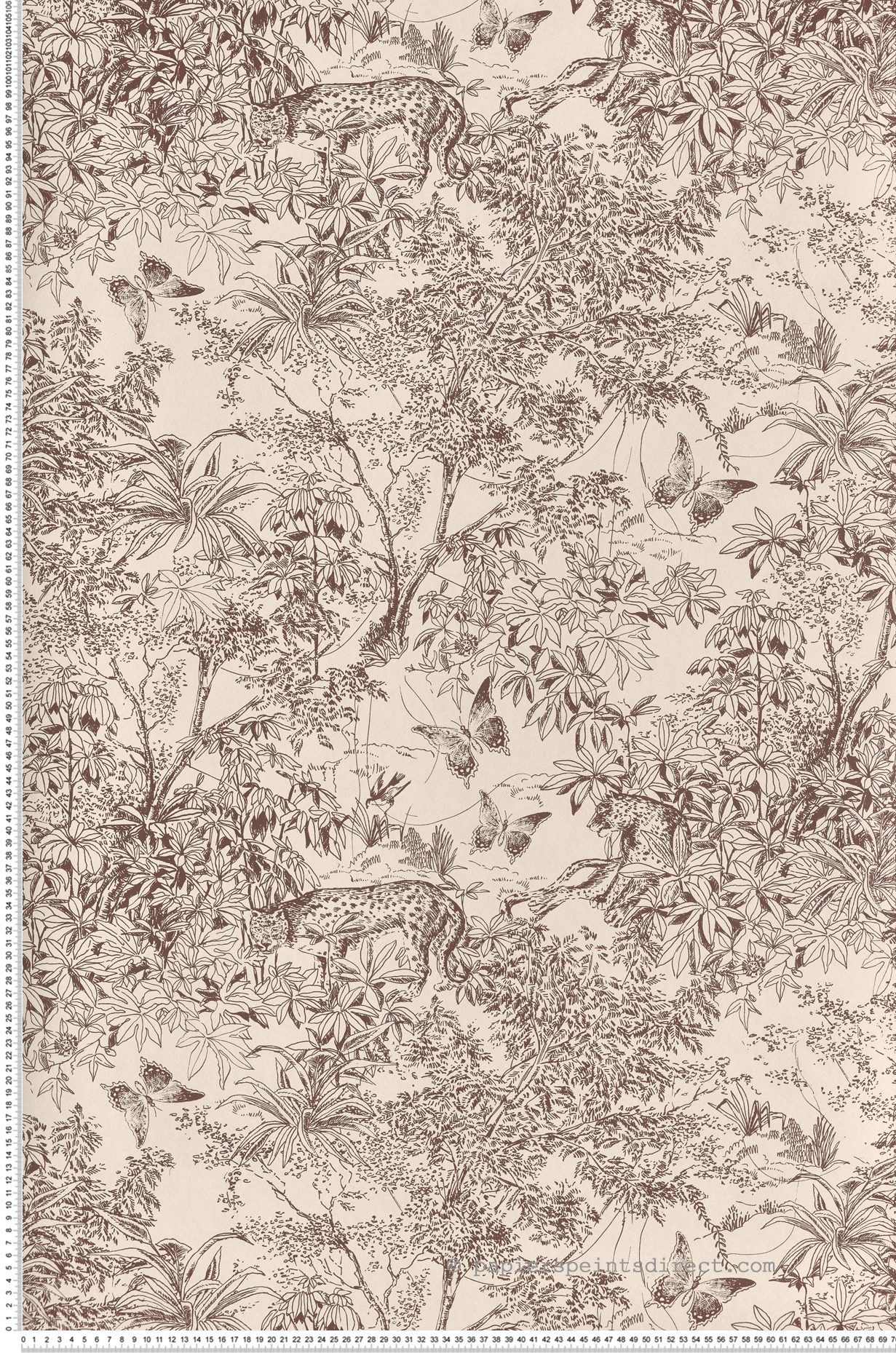 Papier peint Toile de Jouy Scène beige brun - Amazone de Masureel | Réf. MAS-ZON205