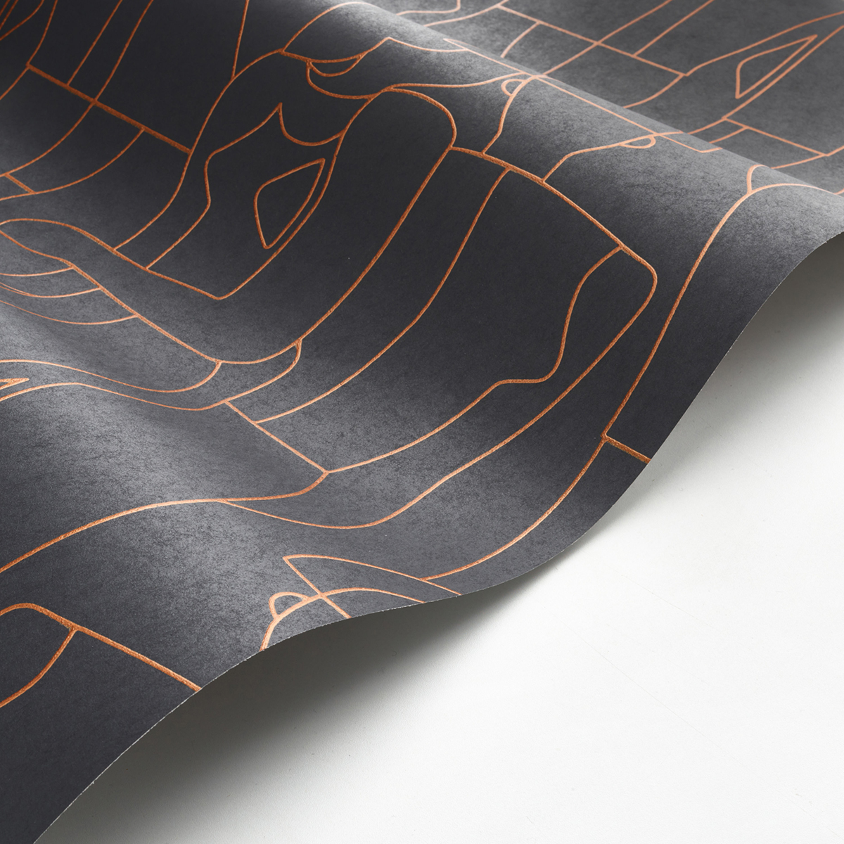 Papier peint Silhouette Model noir doré cuivré - Iconic de Casadéco AMBV | Réf. CONI88439909