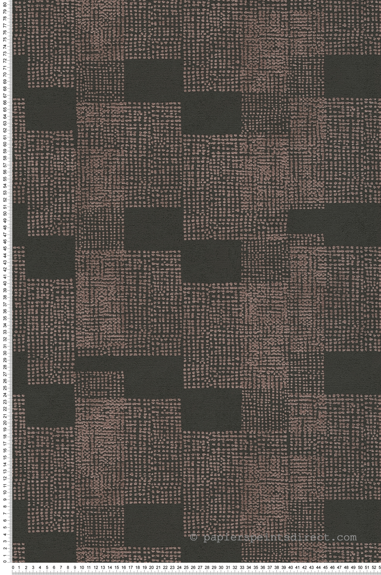 Papier peint Graphique Tissage Africain noir et rose cuivré - Desert Lodge de Livingwalls | Réf. 38525-2