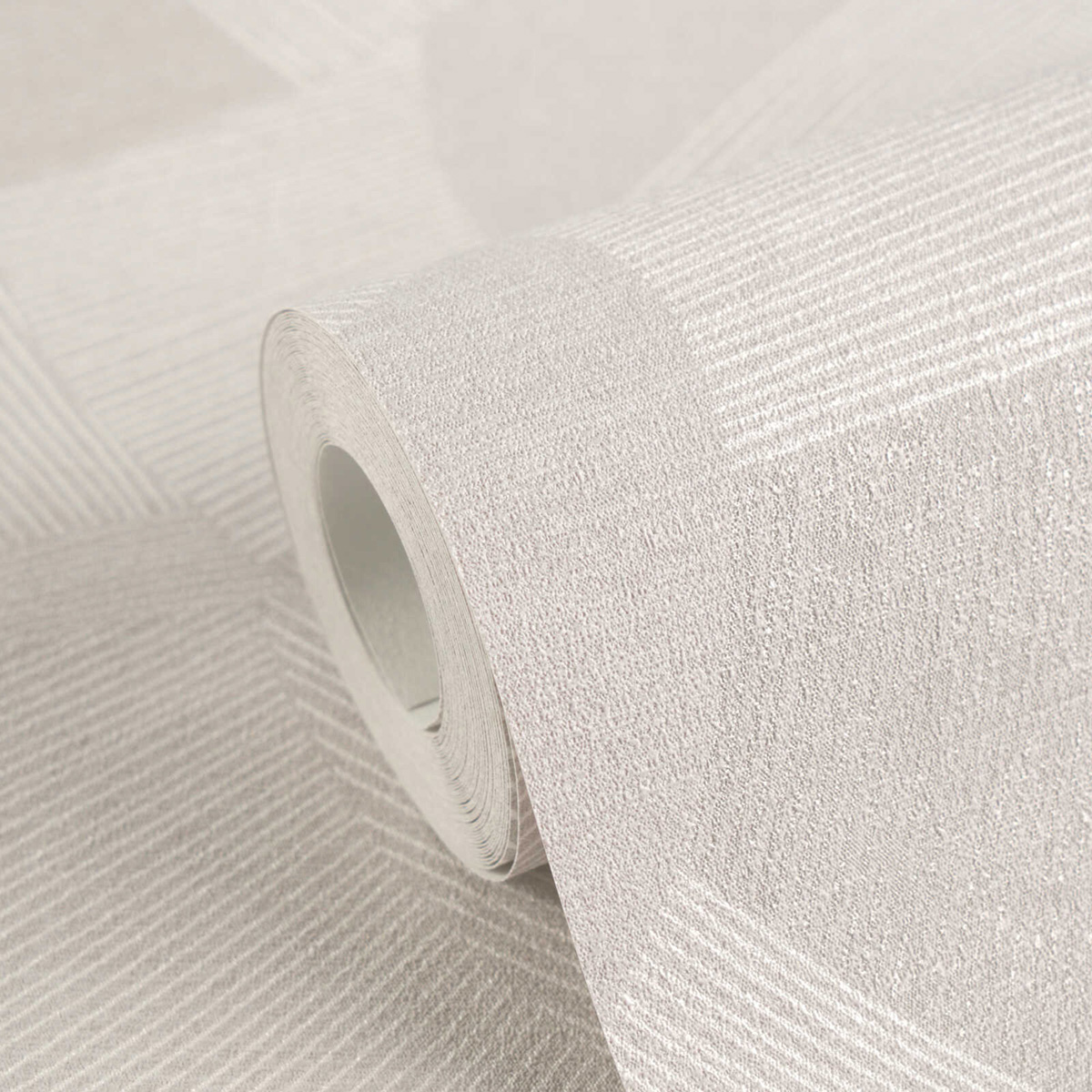 Papier peint Géométrie Rayé Calley gris argenté - Cuba 2 d'A.S. Création ROLL | Réf. AS-791602