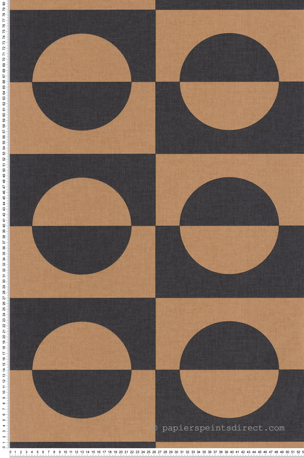 Papier peint Géométrique Vintage Etendu noir camel - XXL de Casélio | Réf. XXL104579011