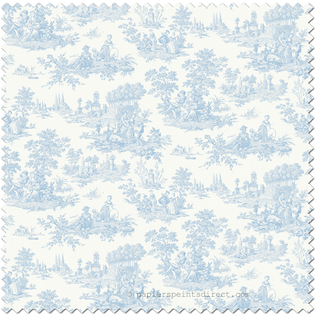 Tissu Toile de Jouy Eglantine bleu - Alice et Rose de Lutèce | Réf. LTC-VI83002F