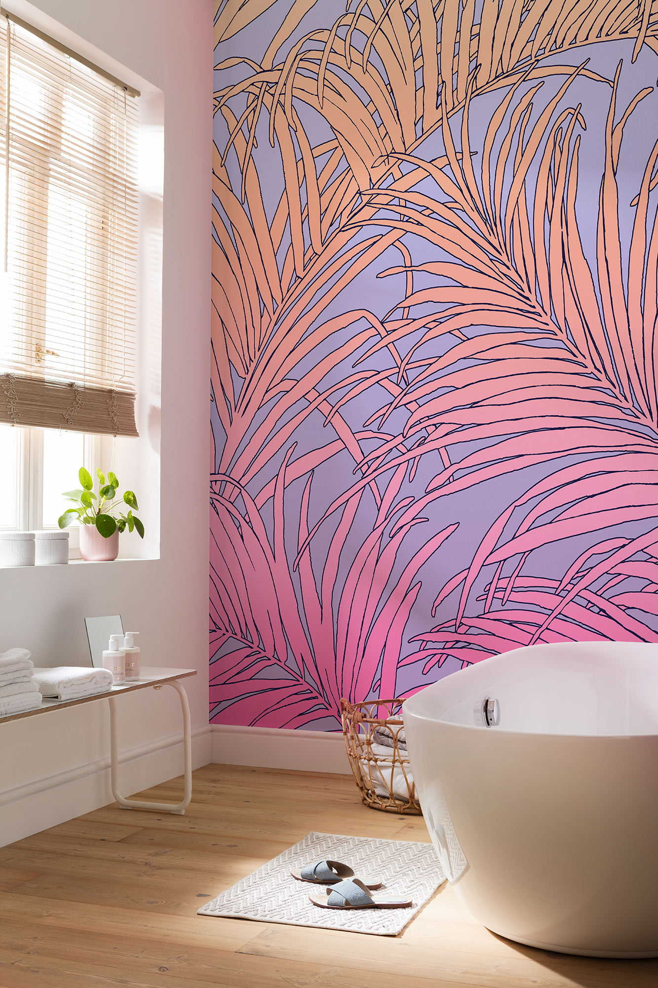 Papier peint panoramique Végétaux Palm Foglie - Papier peint Komar Flair